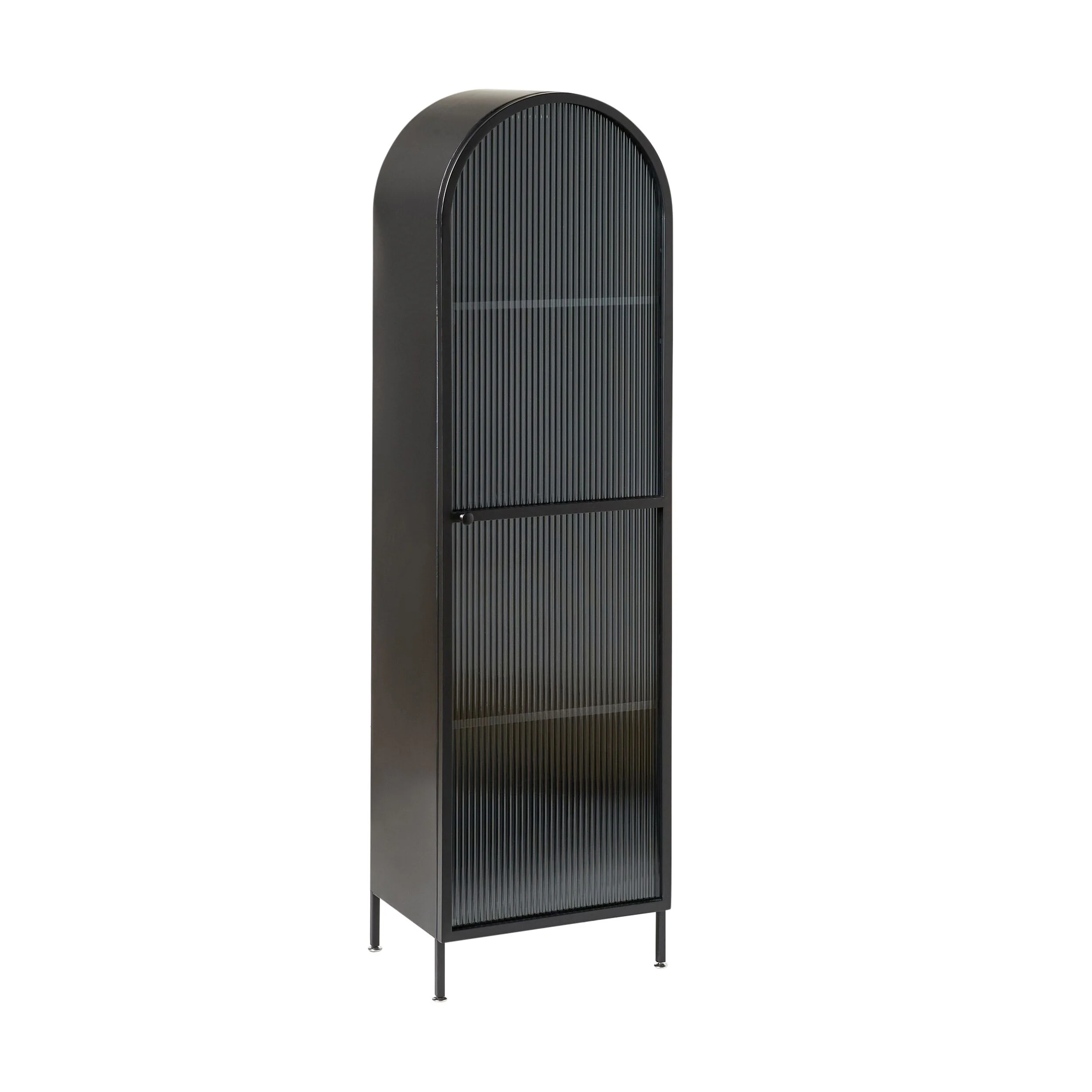 Nero 1 Door Arched Display Cabinet 165 x 47cm Black - Image 3