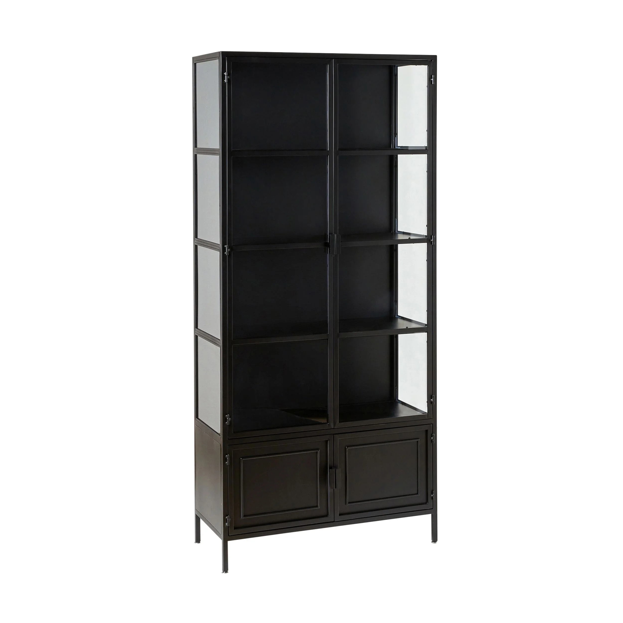 Nero 4 Door Display Cabinet 201 x 92cm Black - Image 2