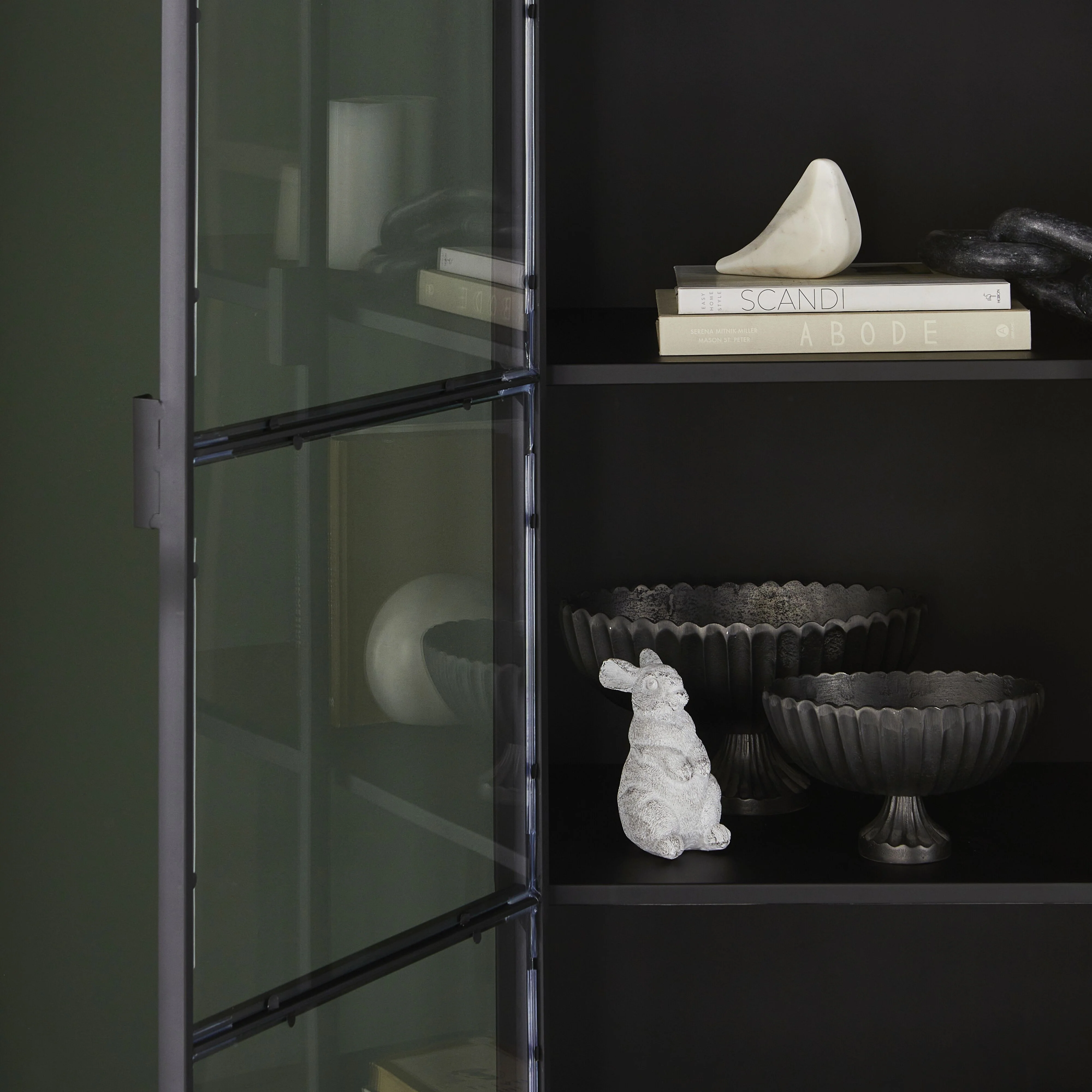 Nero 4 Door Display Cabinet 201 x 92cm Black - Image 8