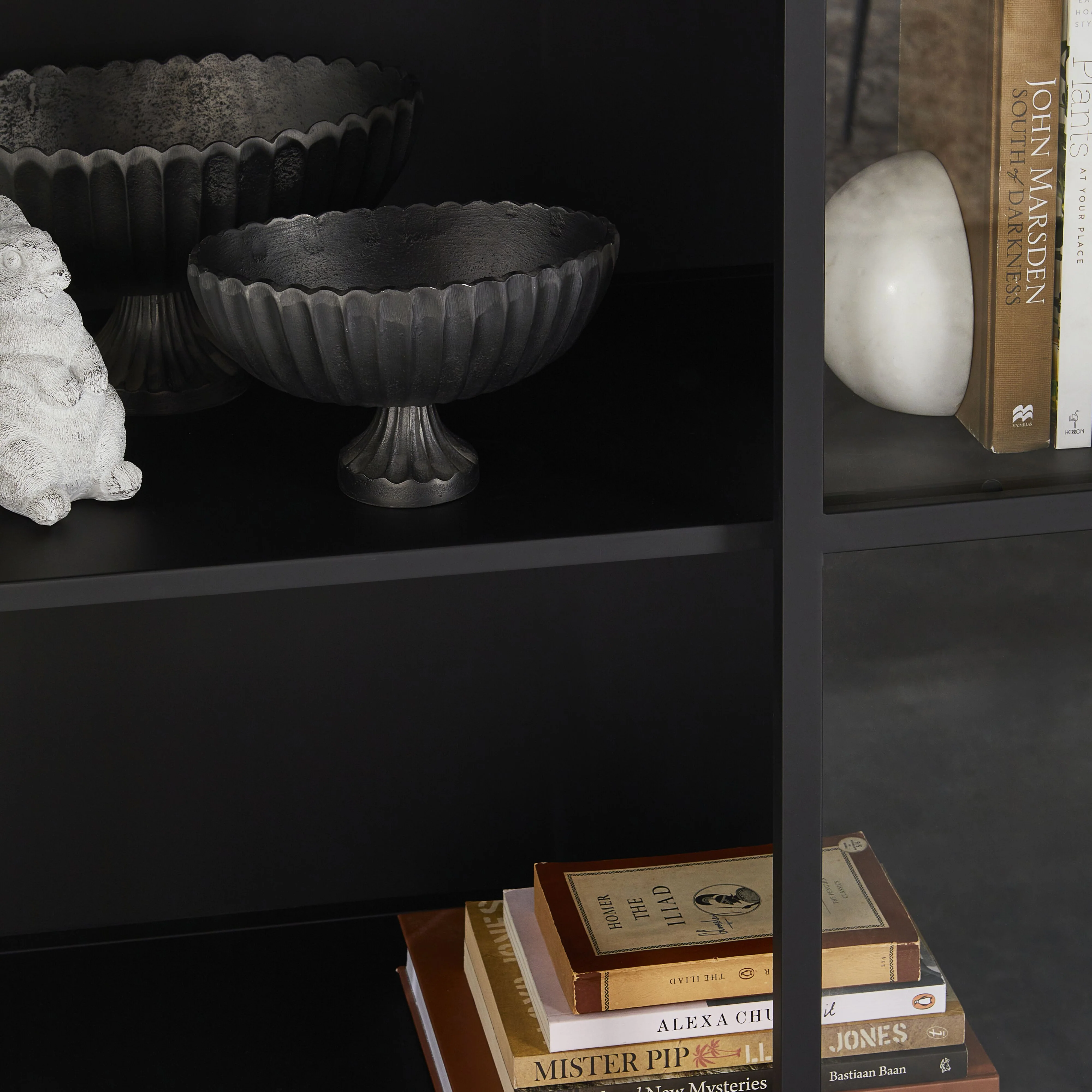 Nero 4 Door Display Cabinet 201 x 92cm Black - Image 9