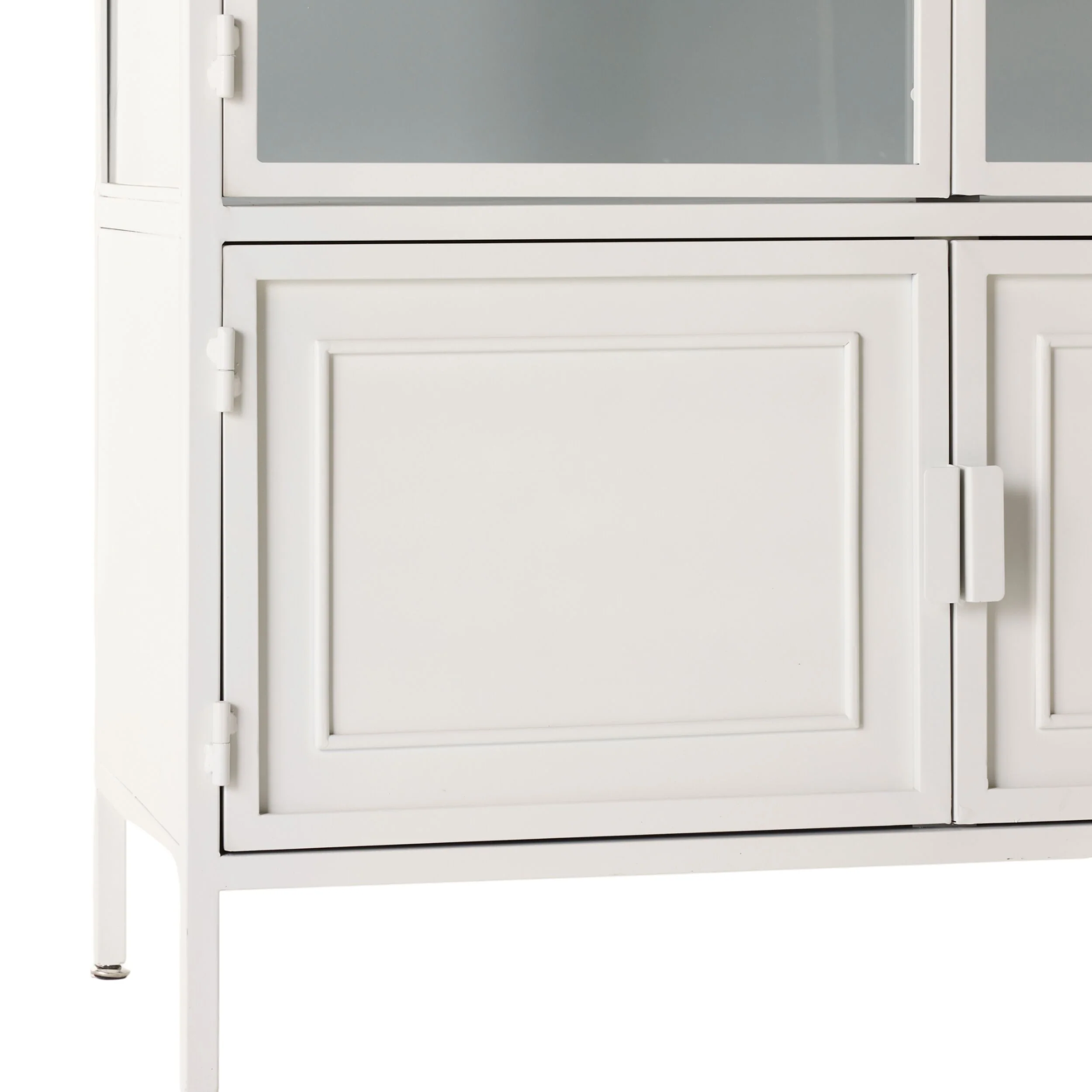 Nero 4 Door Display Cabinet 201 x 92cm White & Grey - Image 6
