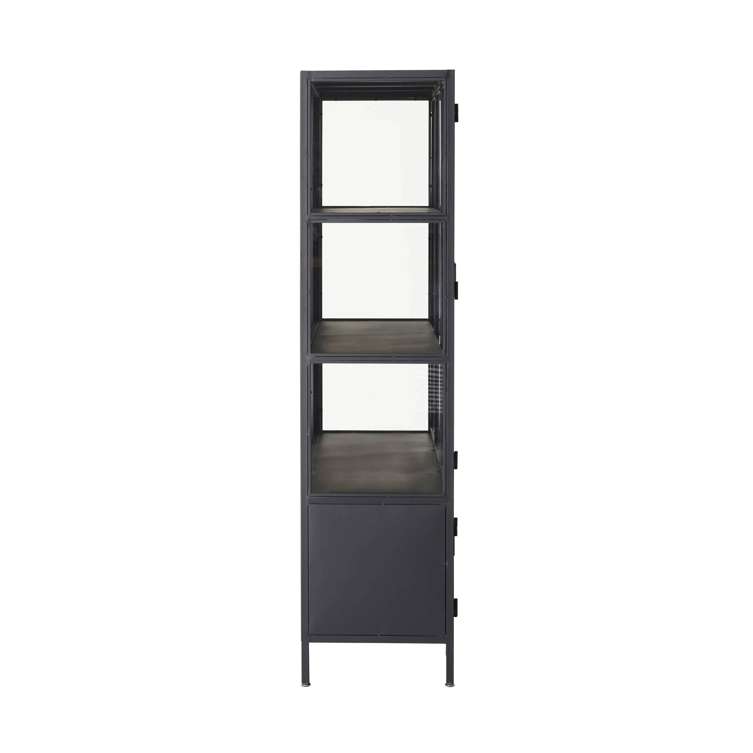 Nero 6 Door Display Cabinet 135 x 40 x 160cm Black - Image 4