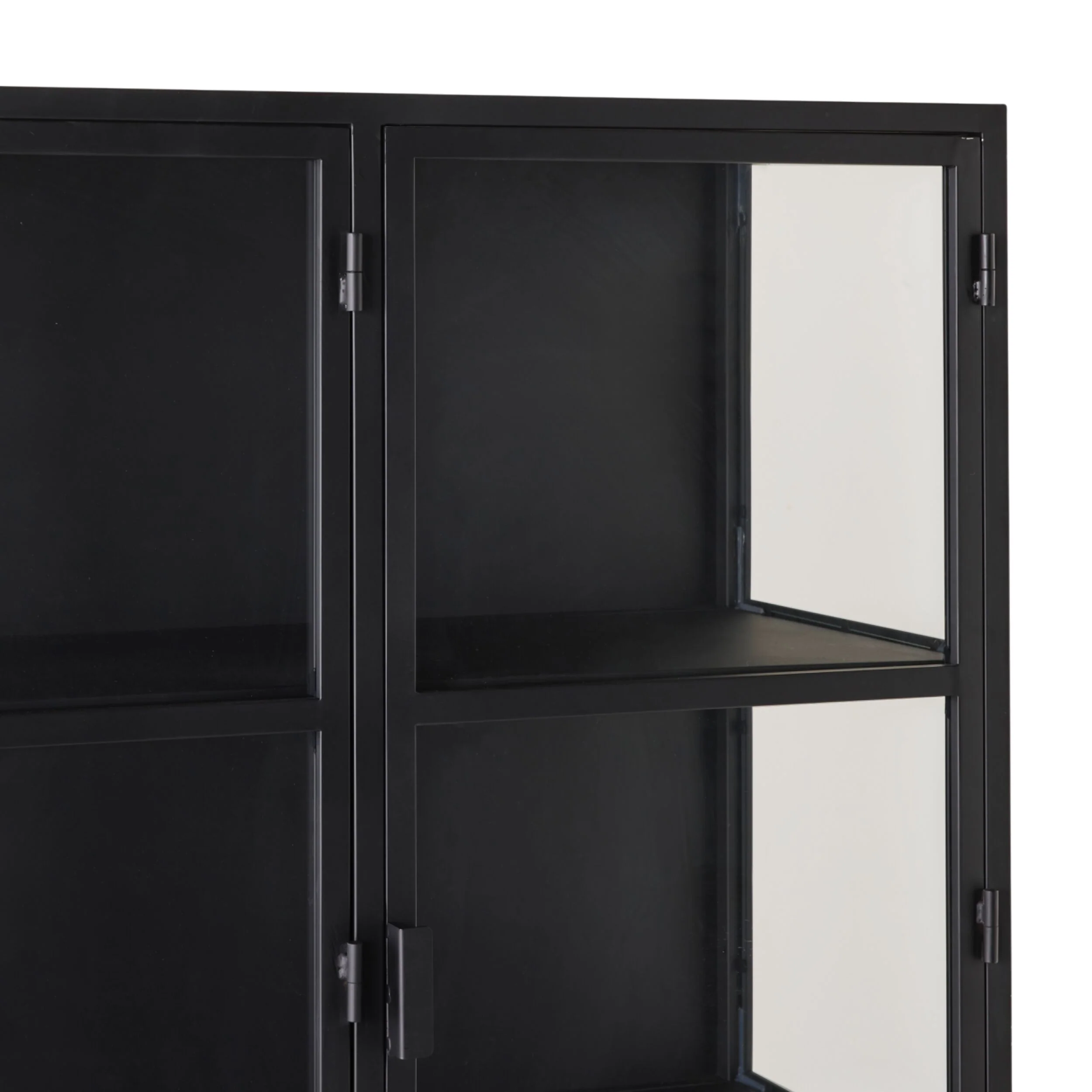 Nero 6 Door Display Cabinet 135 x 40 x 160cm Black - Image 7