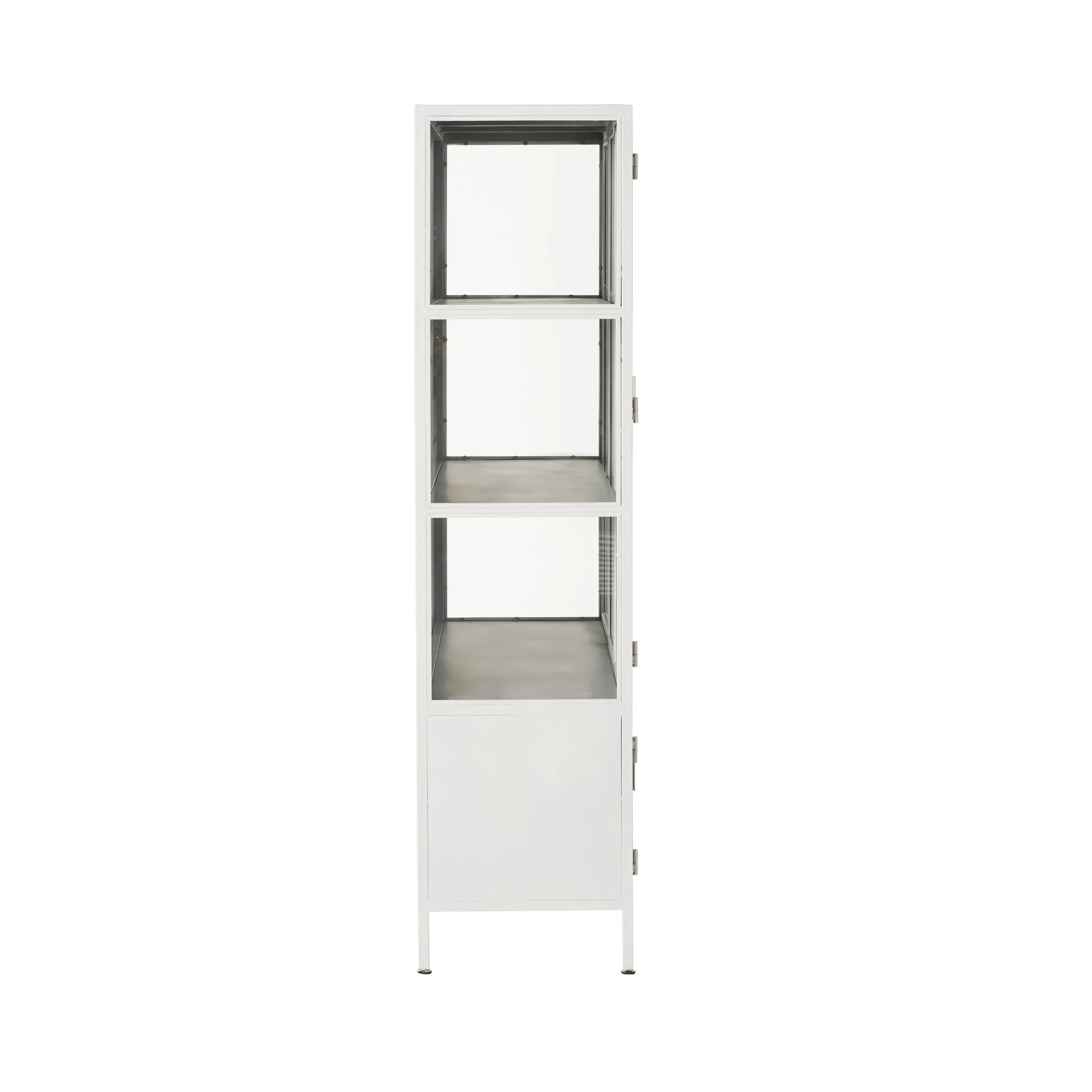 Nero 6 Door Display Cabinet 135 x 40 x 160cm White & Grey - Image 4