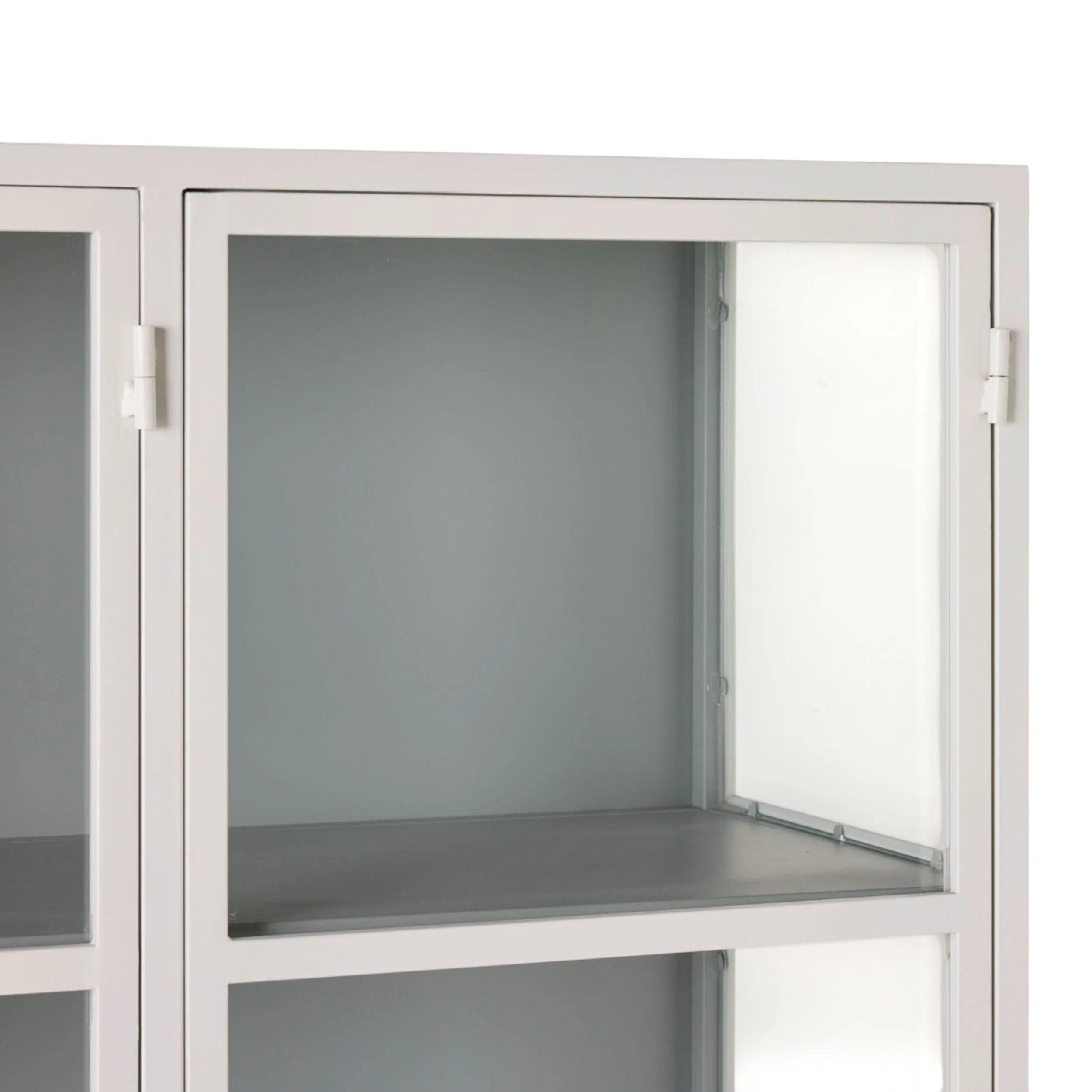 Nero 6 Door Display Cabinet 135 x 40 x 160cm White & Grey - Image 6