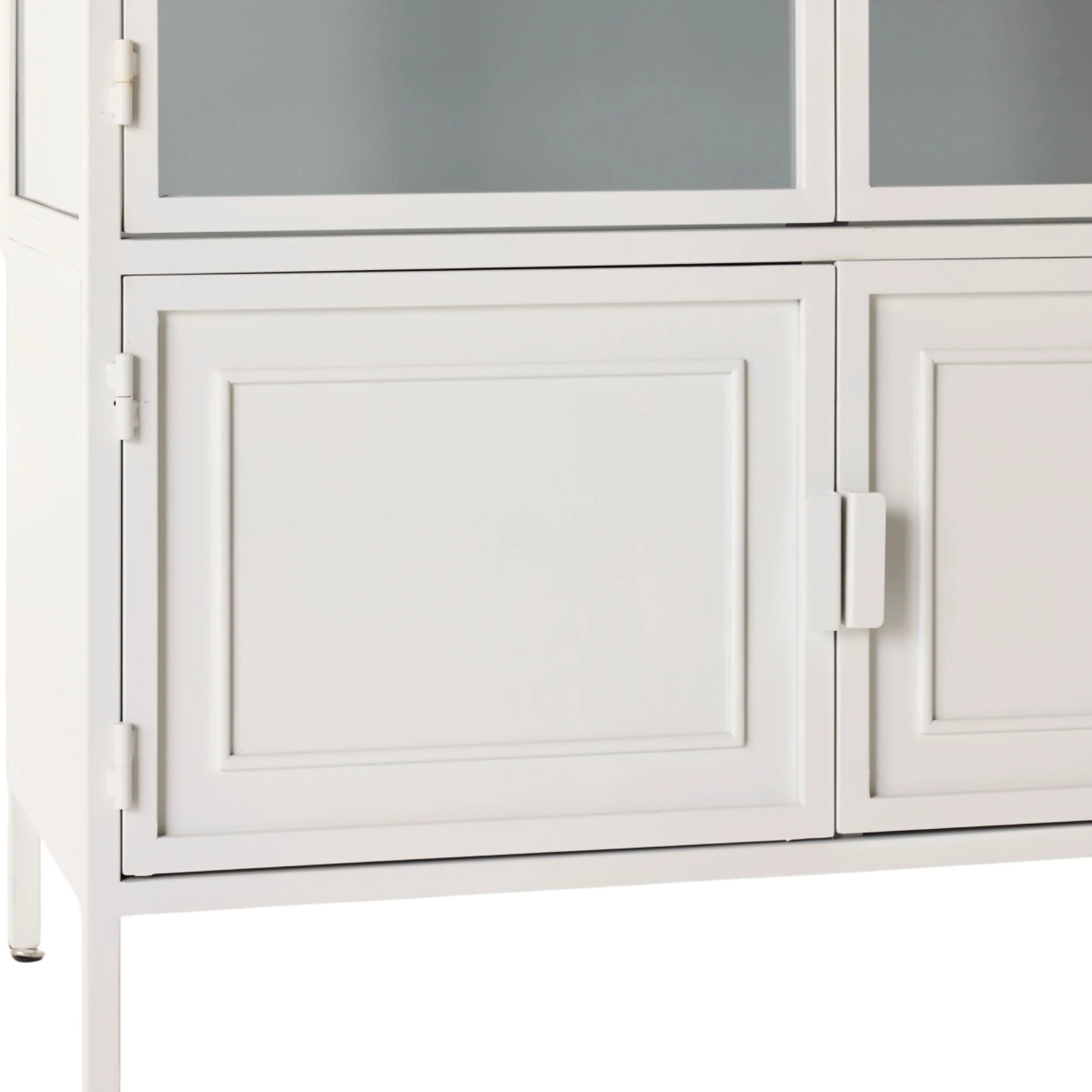 Nero 6 Door Display Cabinet 135 x 40 x 160cm White & Grey - Image 7