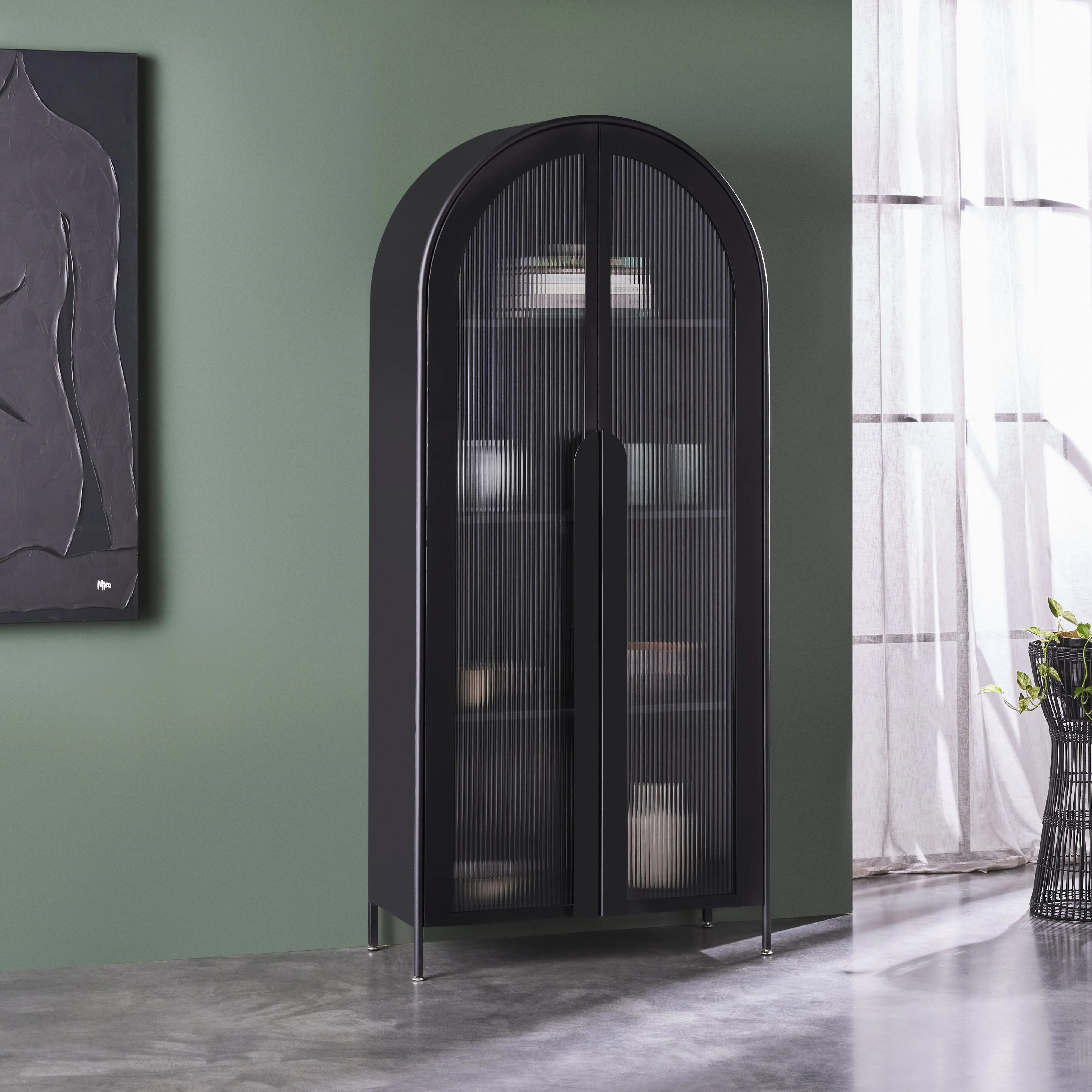 Nero Arched 2 Door Cabinet - Image 10
