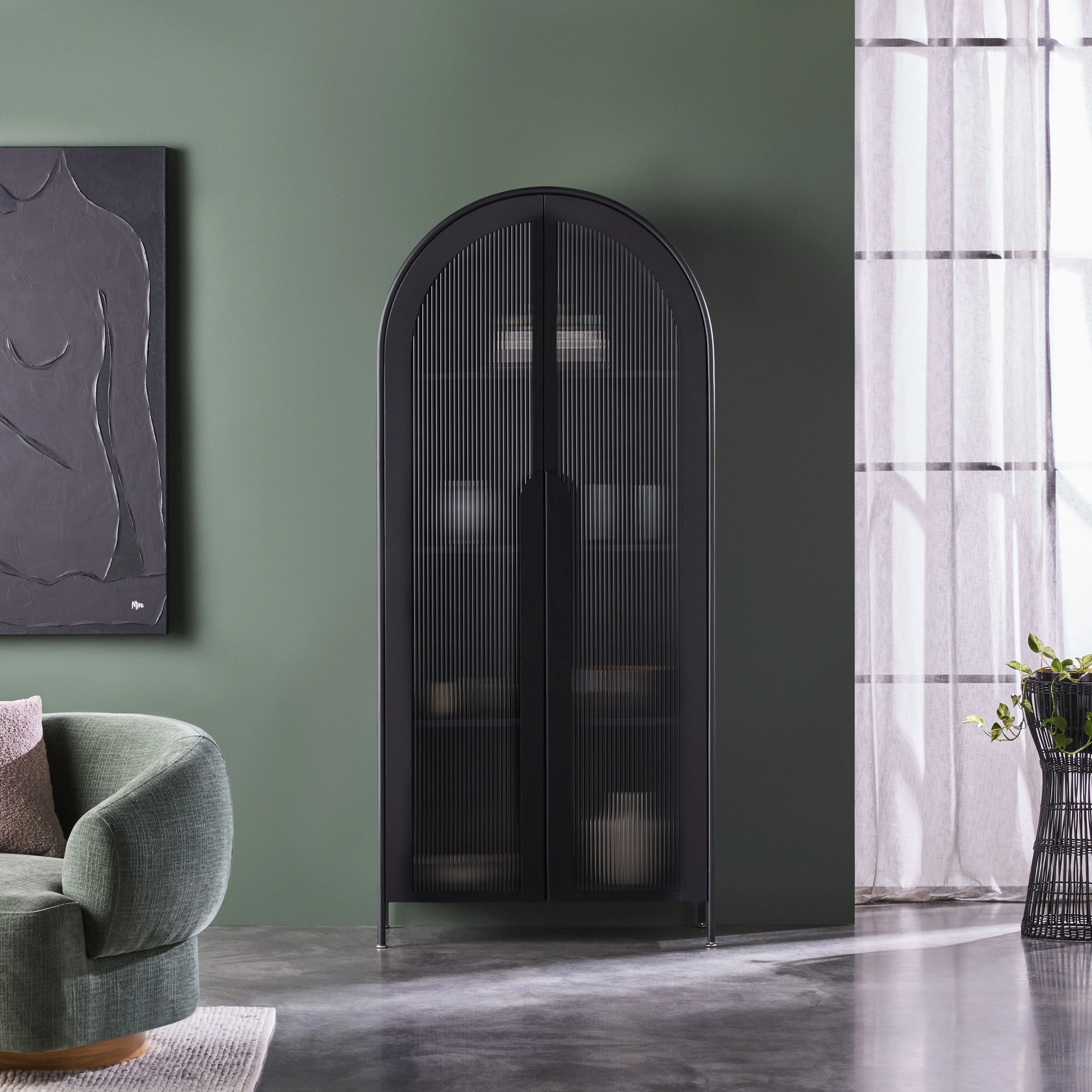 Nero Arched 2 Door Cabinet - Image 9
