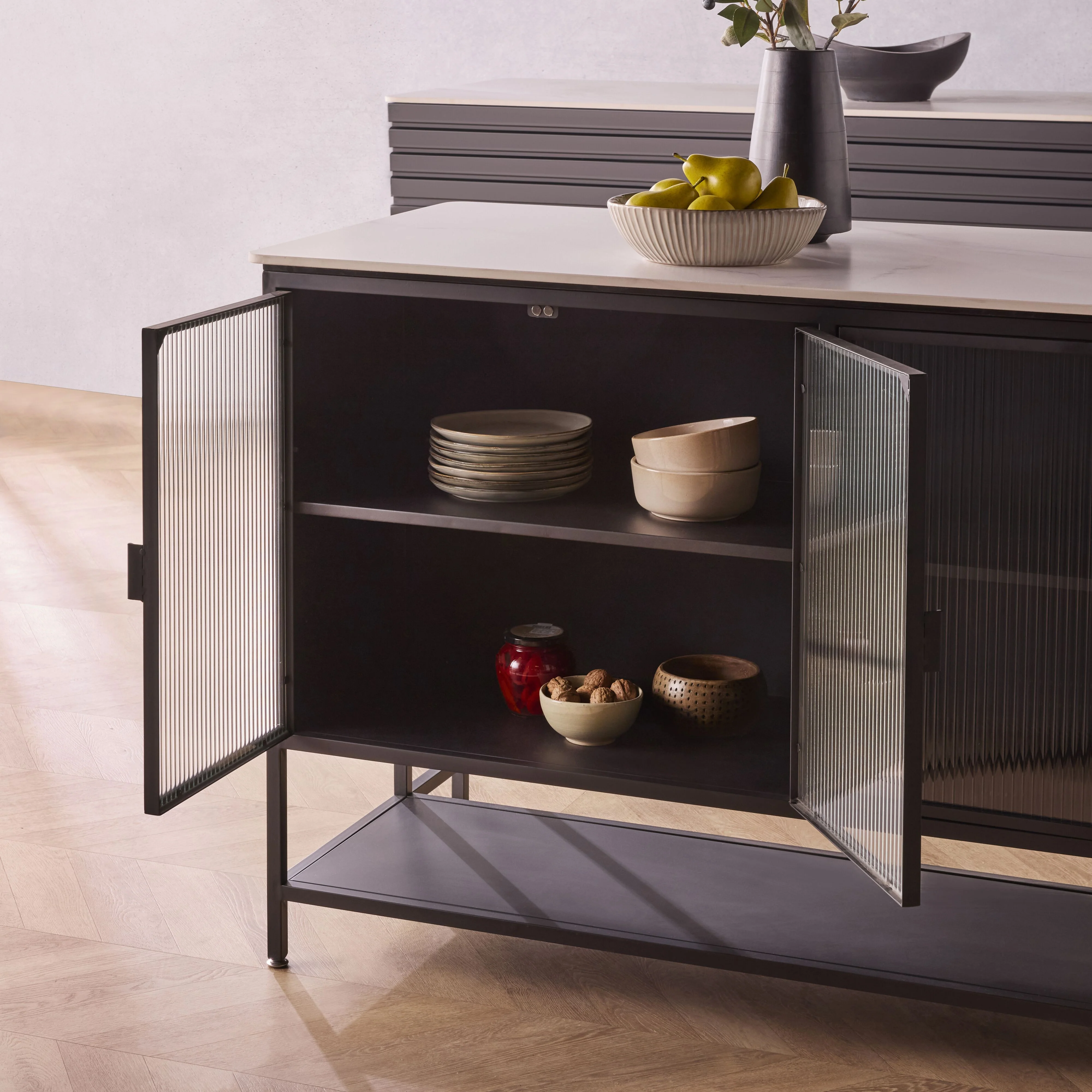Nero Kitchen Island Bench Black 150cm - Image 11