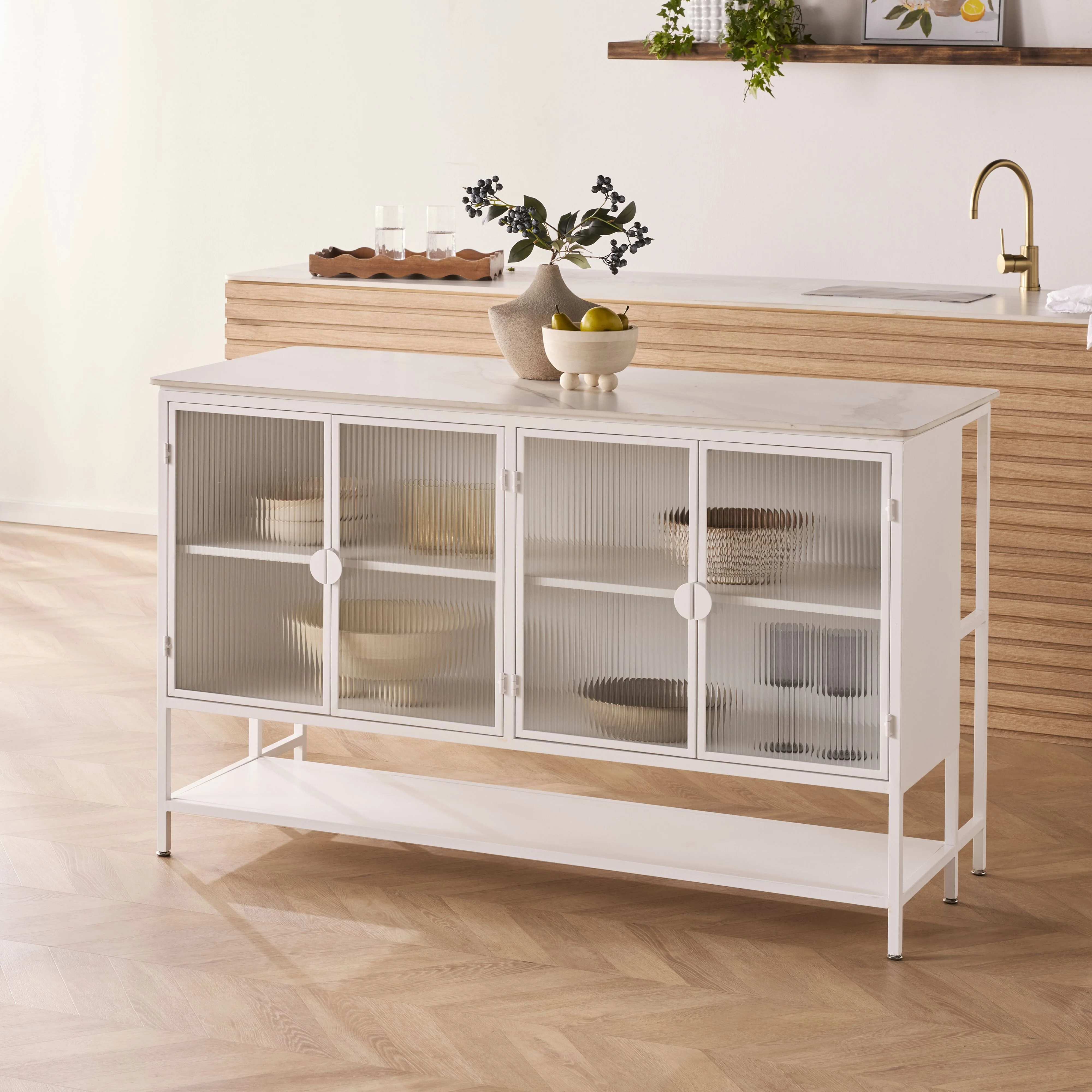 Nero Kitchen Island Bench White 150cm - Image 10