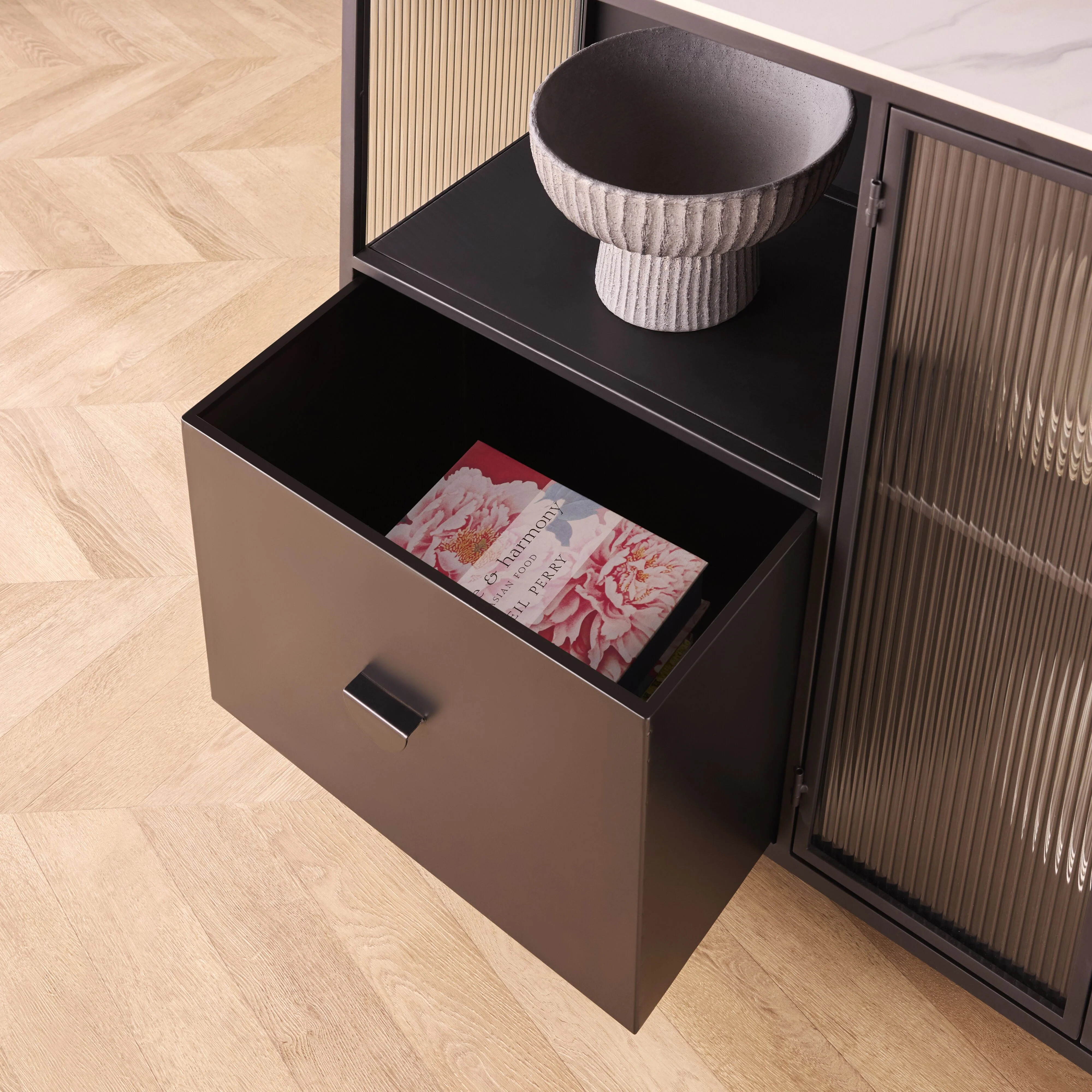 Nero Kitchen Island Bench with Drawer Black 120cm - Image 15