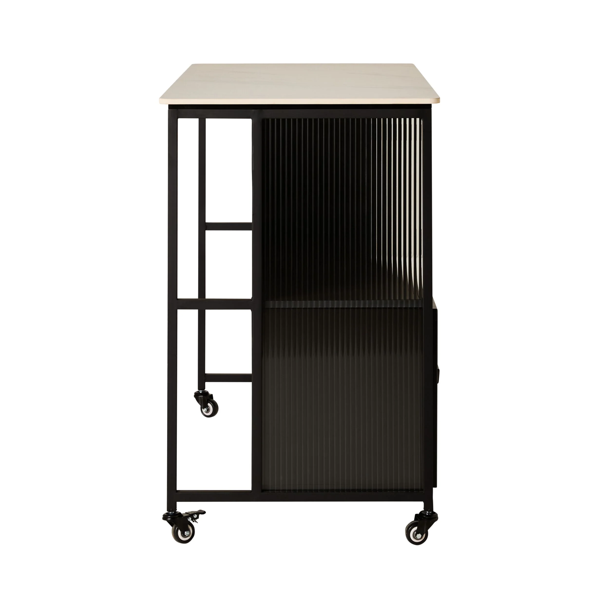 Nero Kitchen Island Bench with Drawer Black 120cm - Image 4