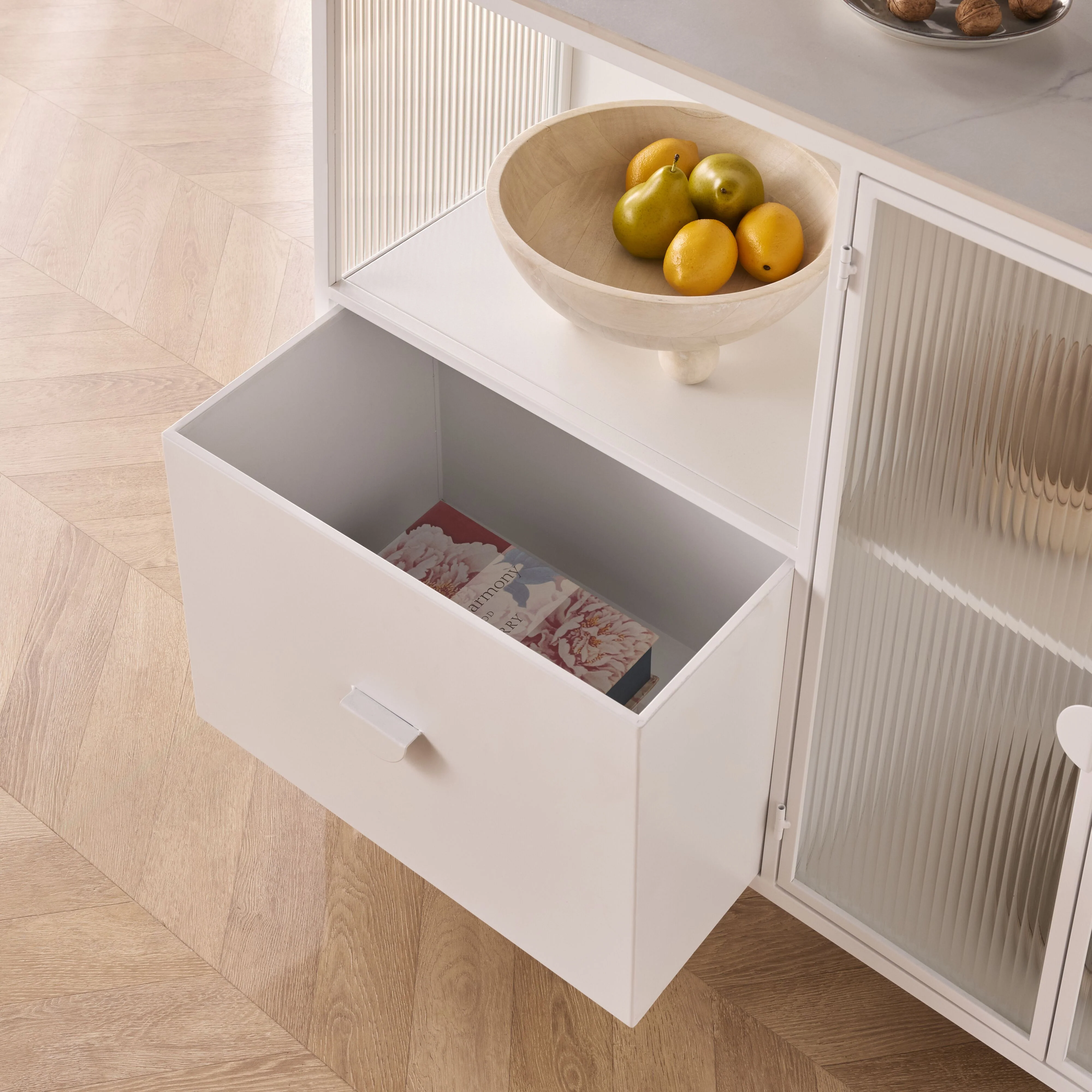 Nero Kitchen Island Bench with Drawer White 120cm - Image 12