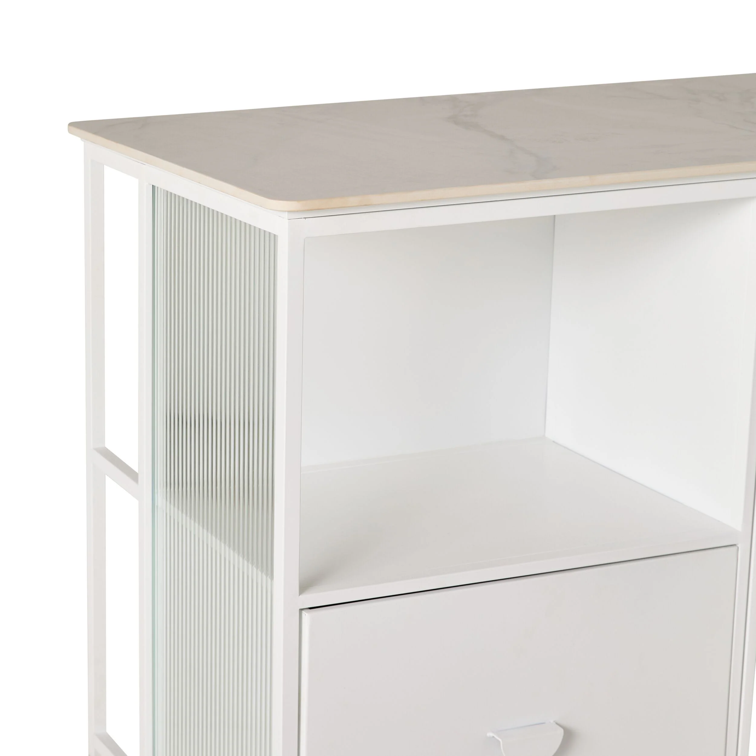 Nero Kitchen Island Bench with Drawer White 120cm - Image 6