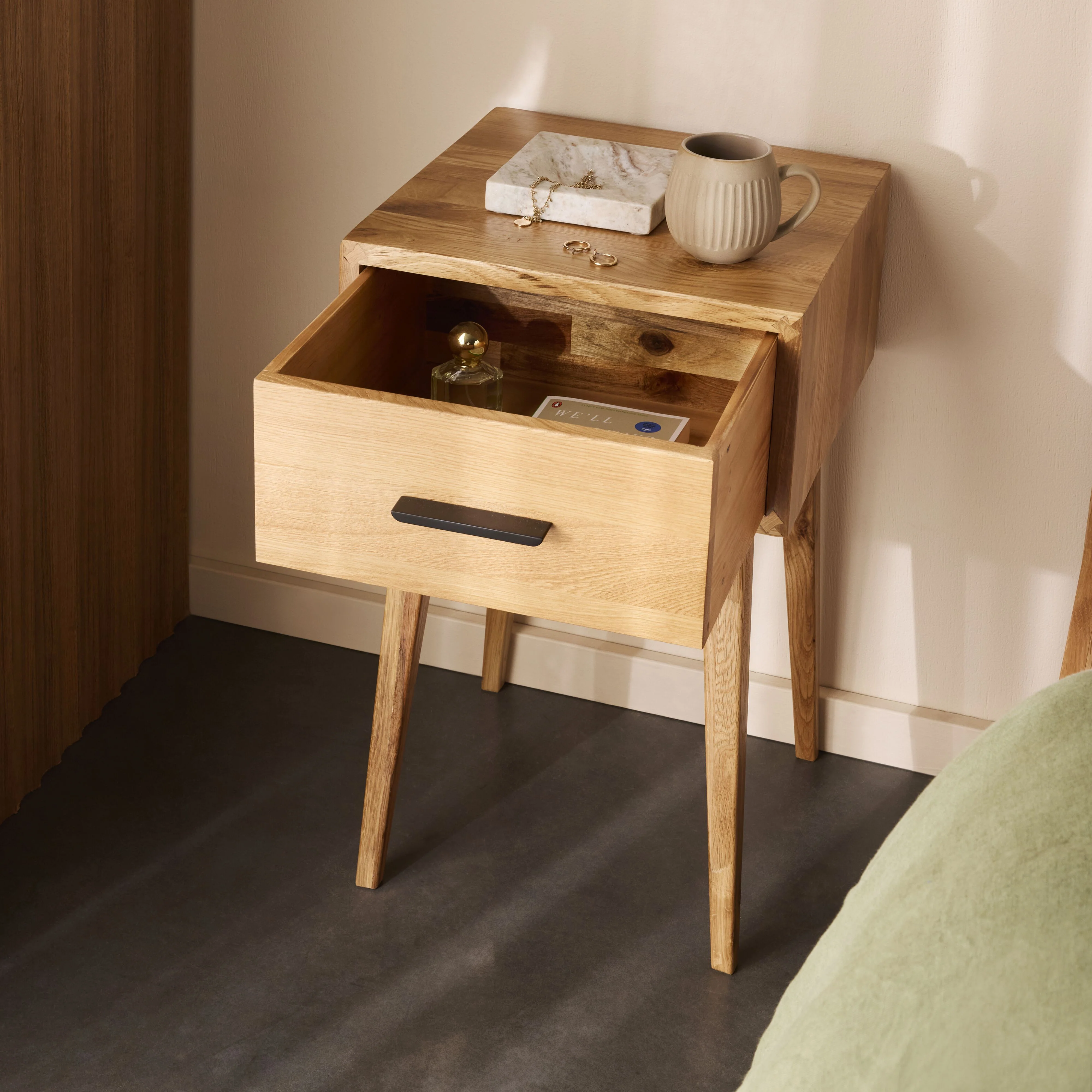 Oakdale 1 Drawer Bedside Table - Image 8