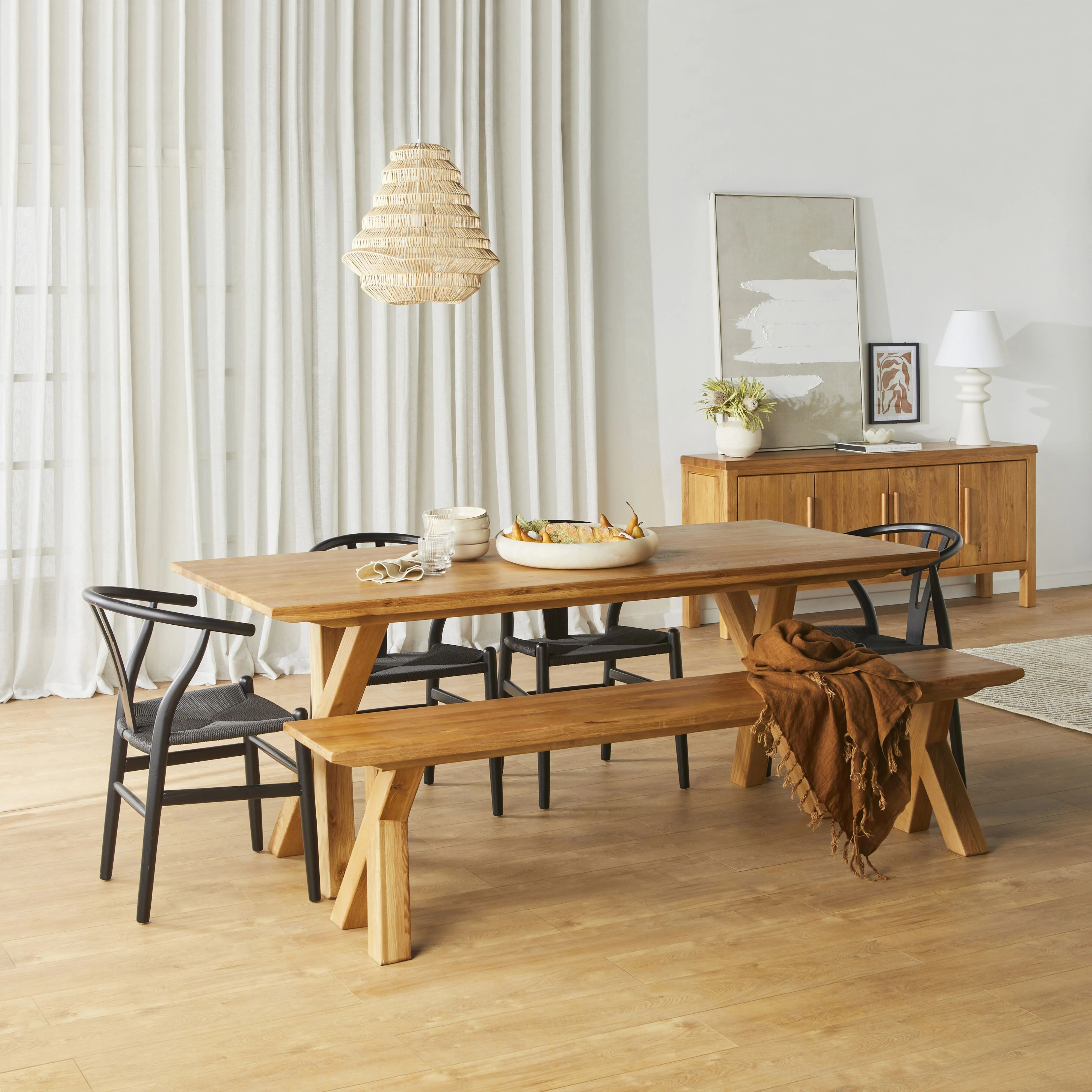 Oakdale Cross Leg Dining Bench Seat - Image 4