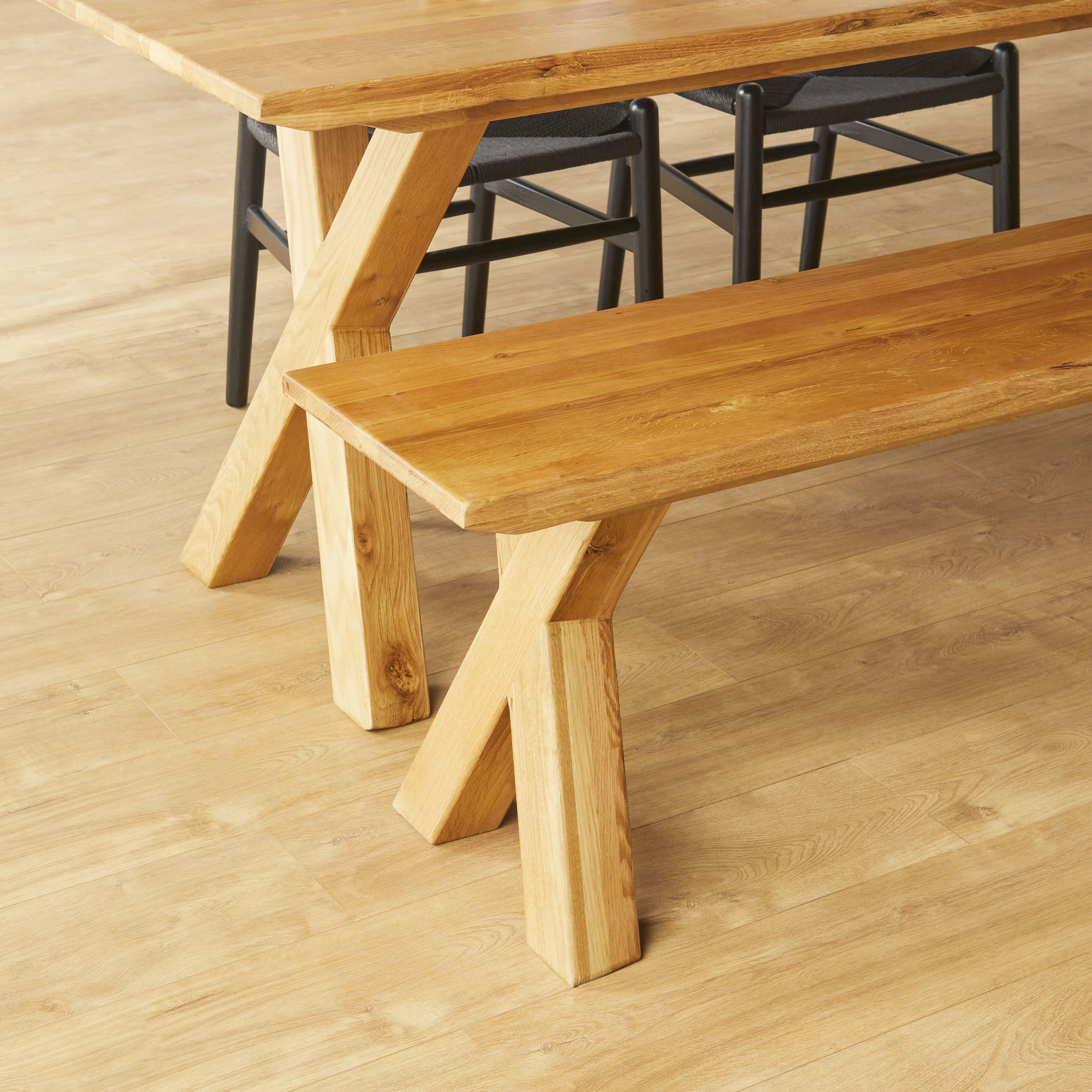 Oakdale Cross Leg Dining Bench Seat - Image 5