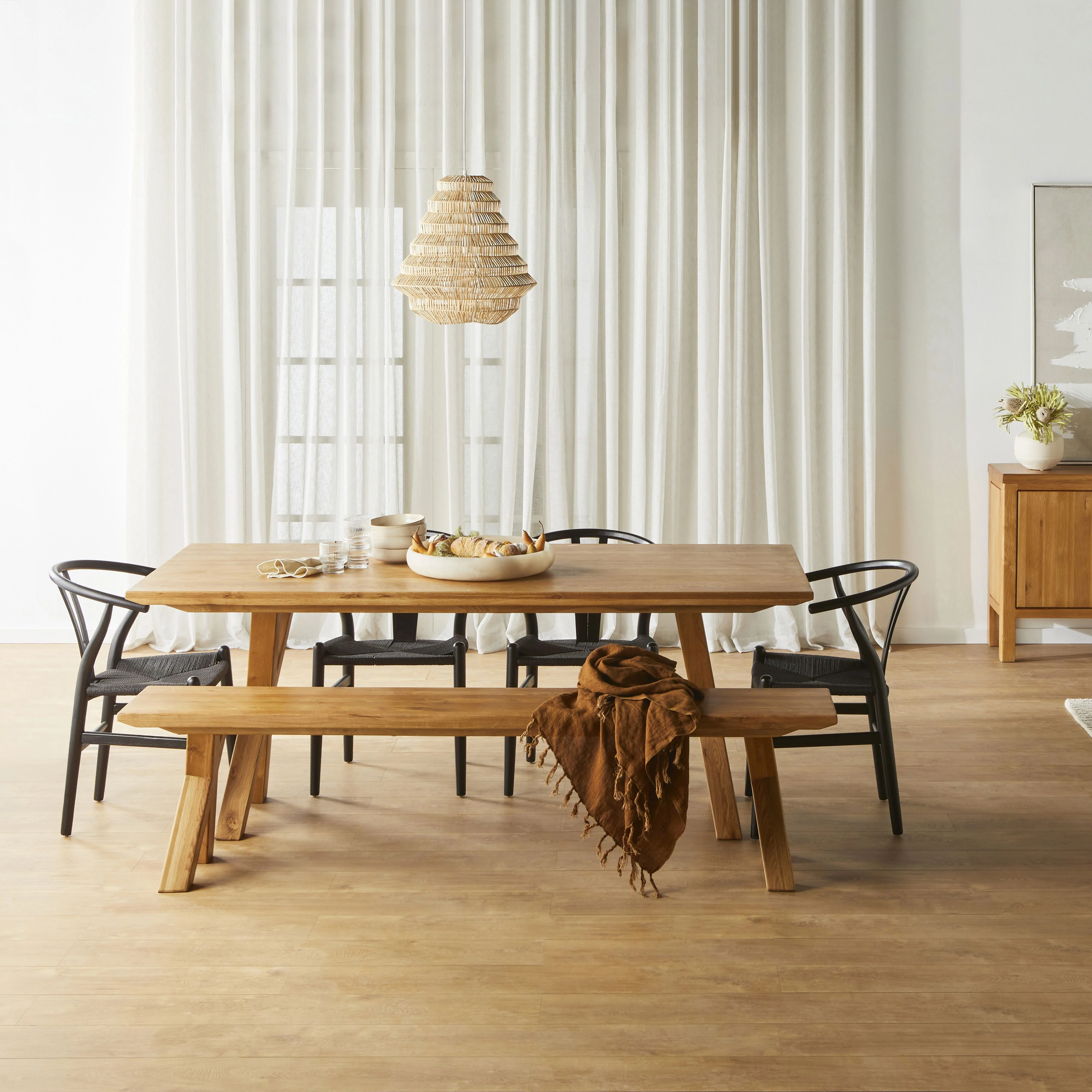 Oakdale Cross Leg Timber Dining Table 200cm - Image 7