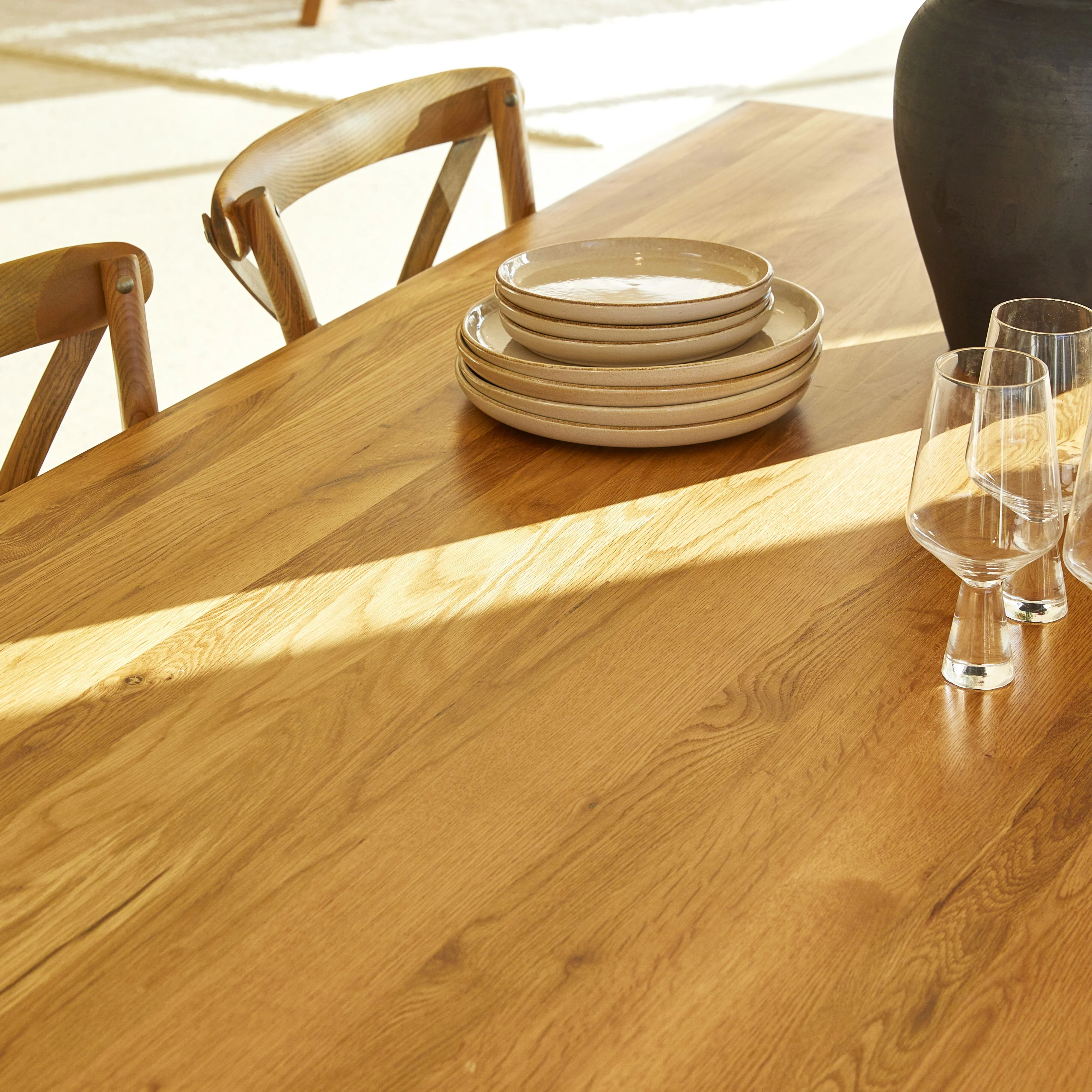 Oakdale Cross Leg Timber Dining Table 240cm - Image 11