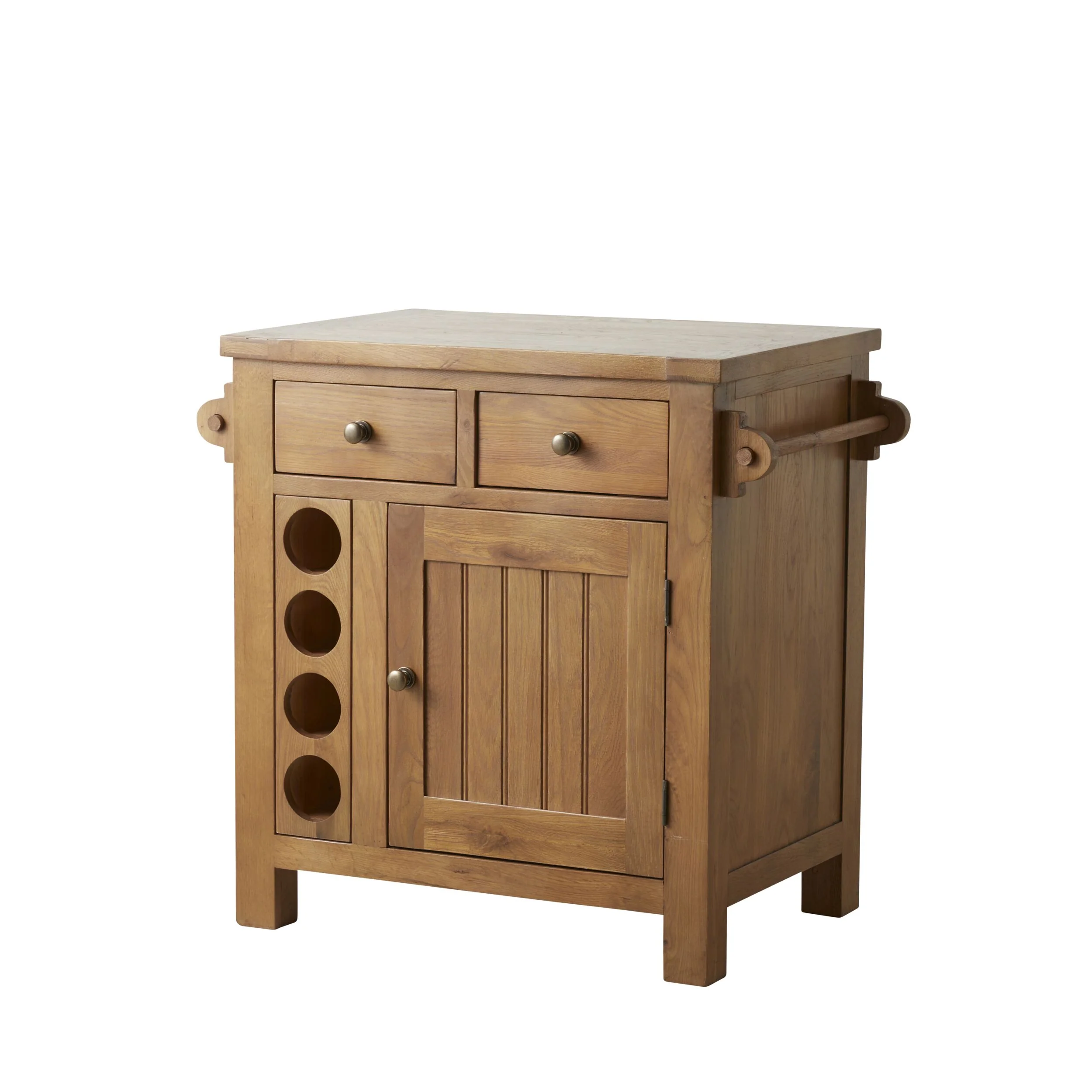 Oakford Workbench With Wine Rack - Oak Timber Top 950x580x900mm - Image 2