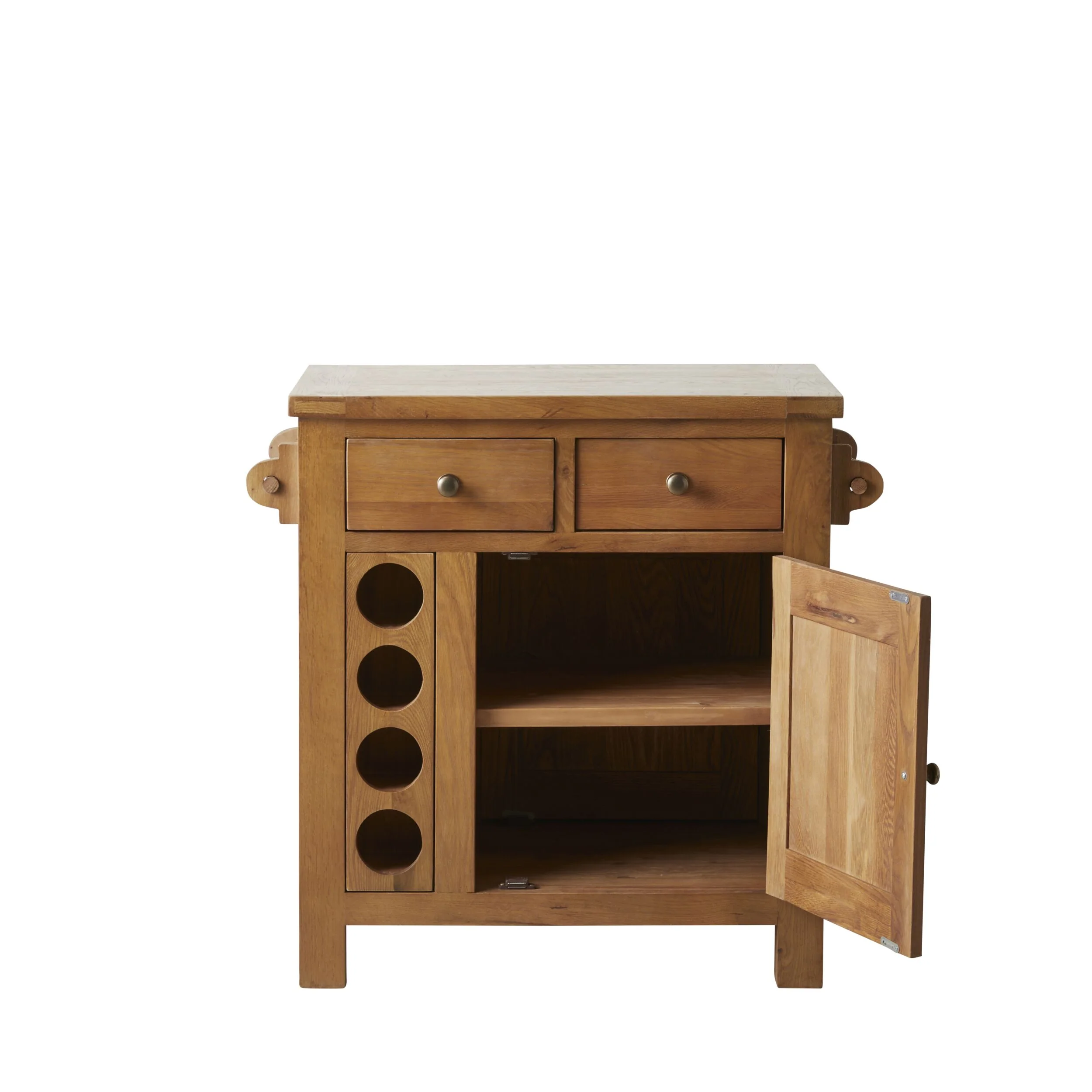 Oakford Workbench With Wine Rack - Oak Timber Top 950x580x900mm - Image 5