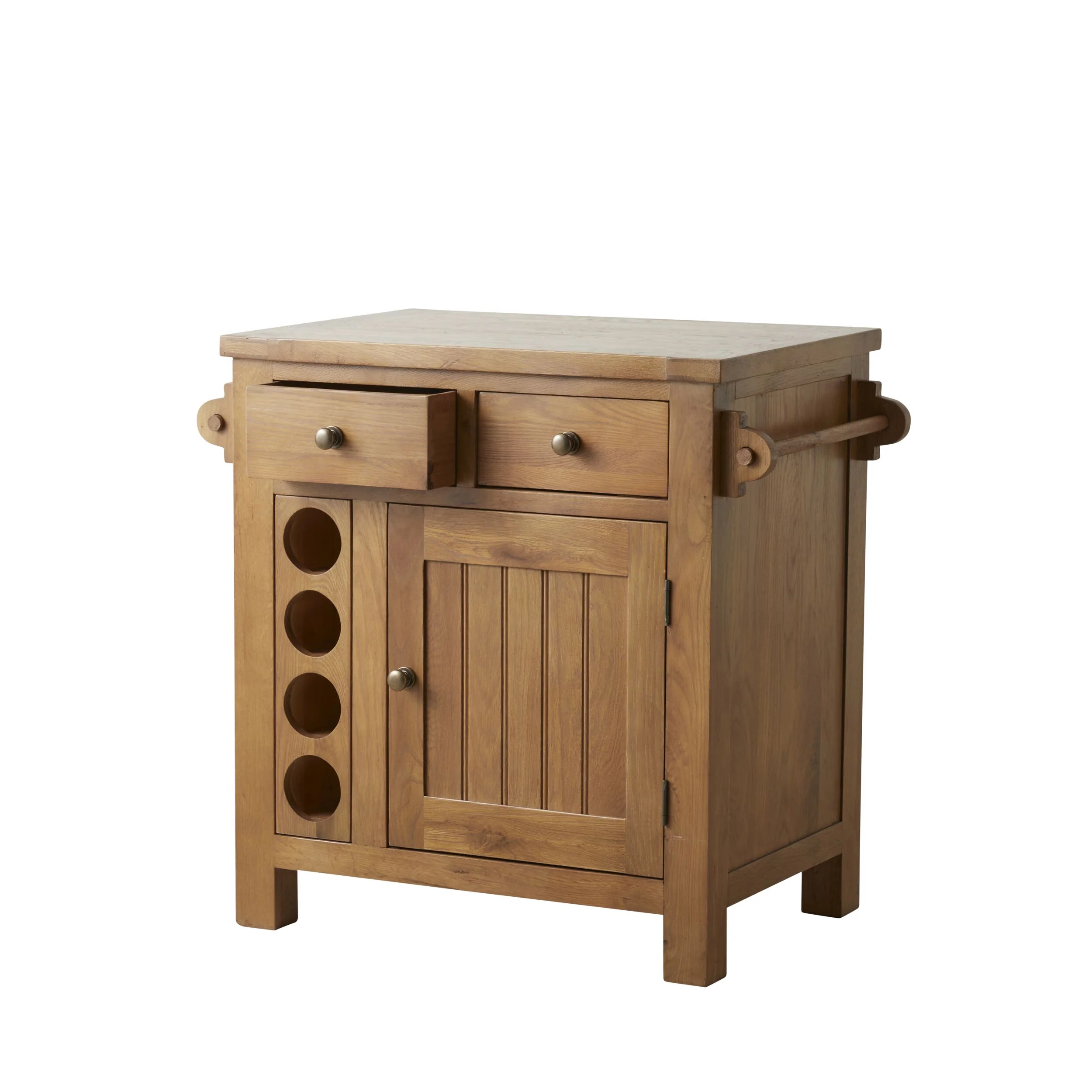 Oakford Workbench With Wine Rack - Oak Timber Top 950x580x900mm - Image 6