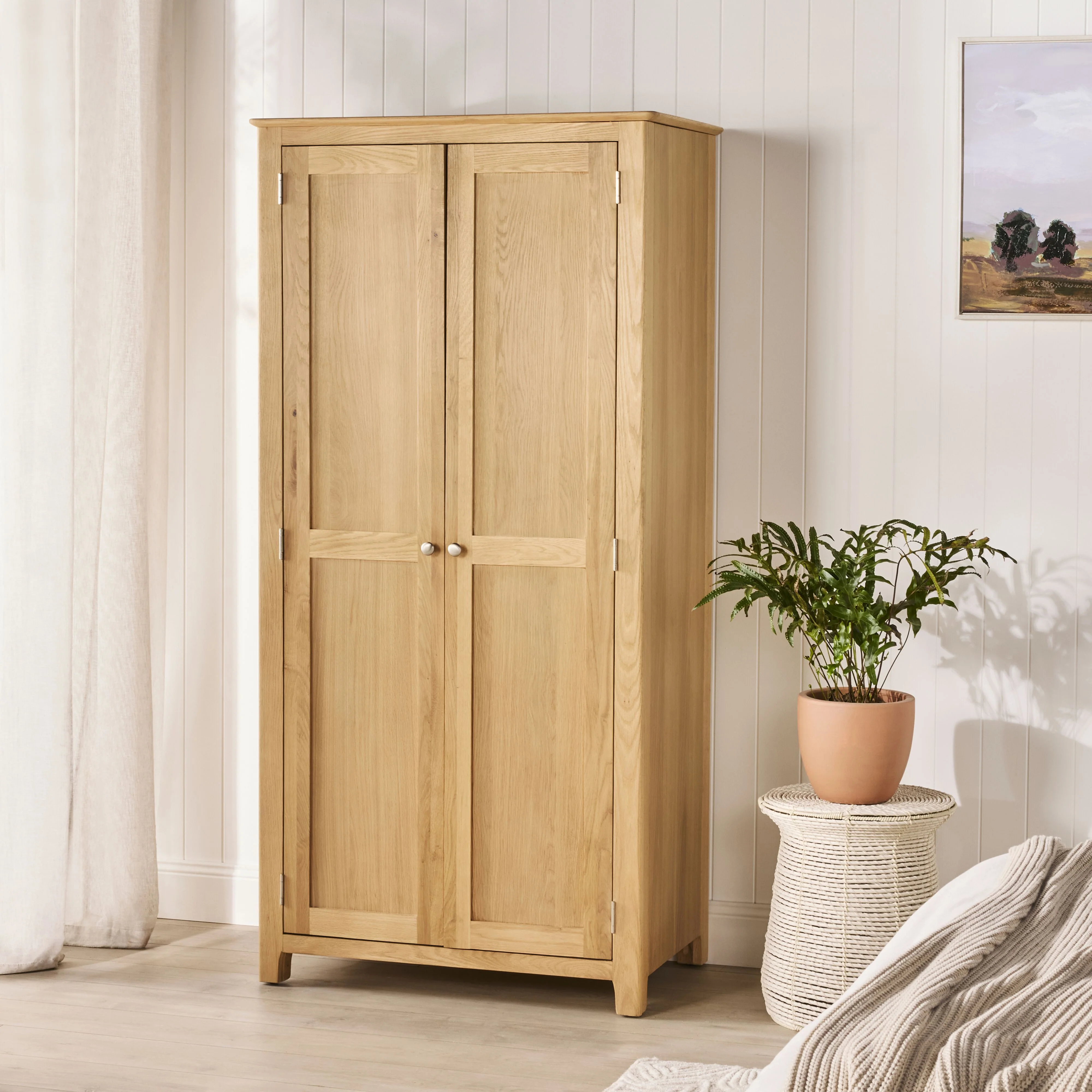 Oakridge 2 Door Wardrobe Light Oak - Image 8