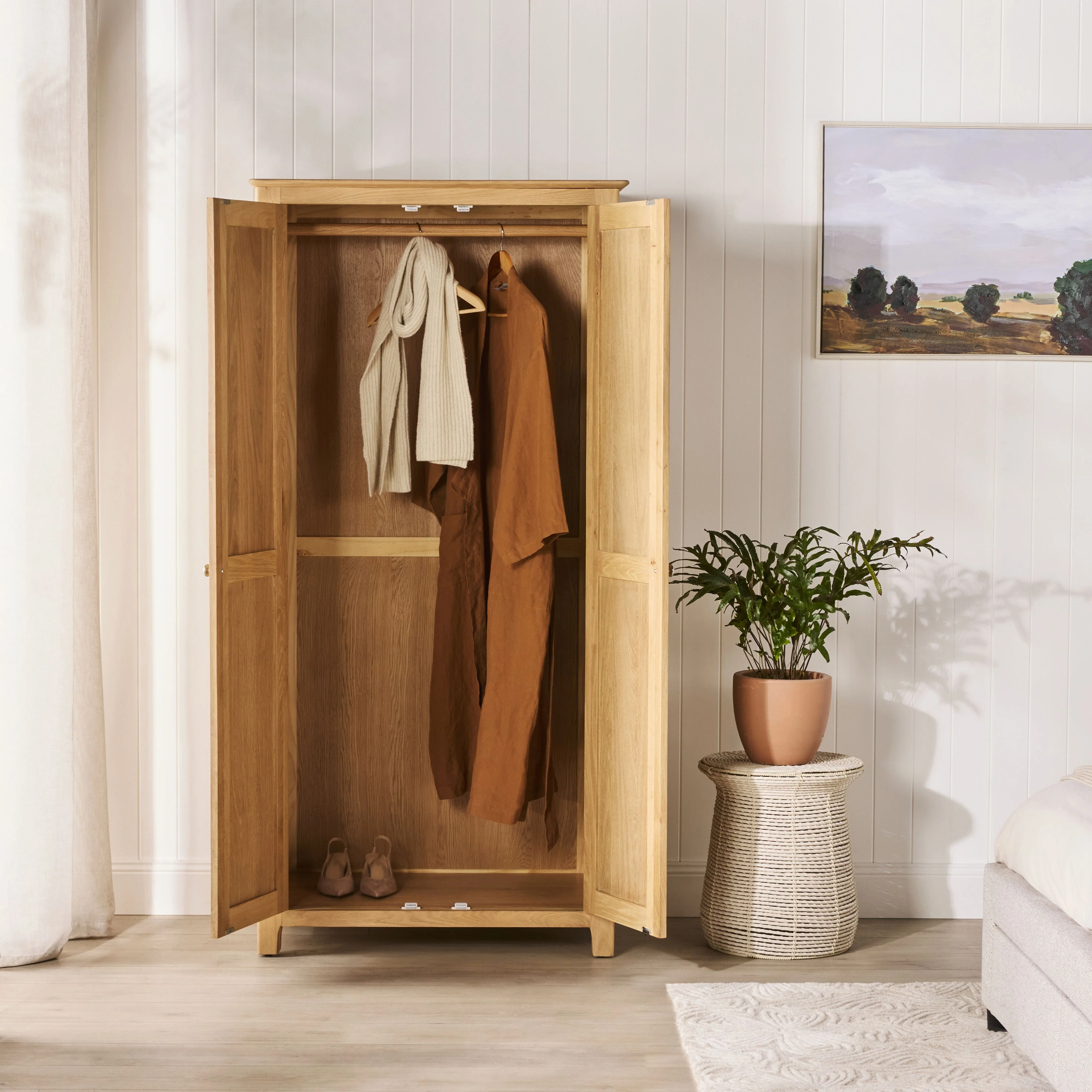 Oakridge 2 Door Wardrobe Light Oak - Image 9