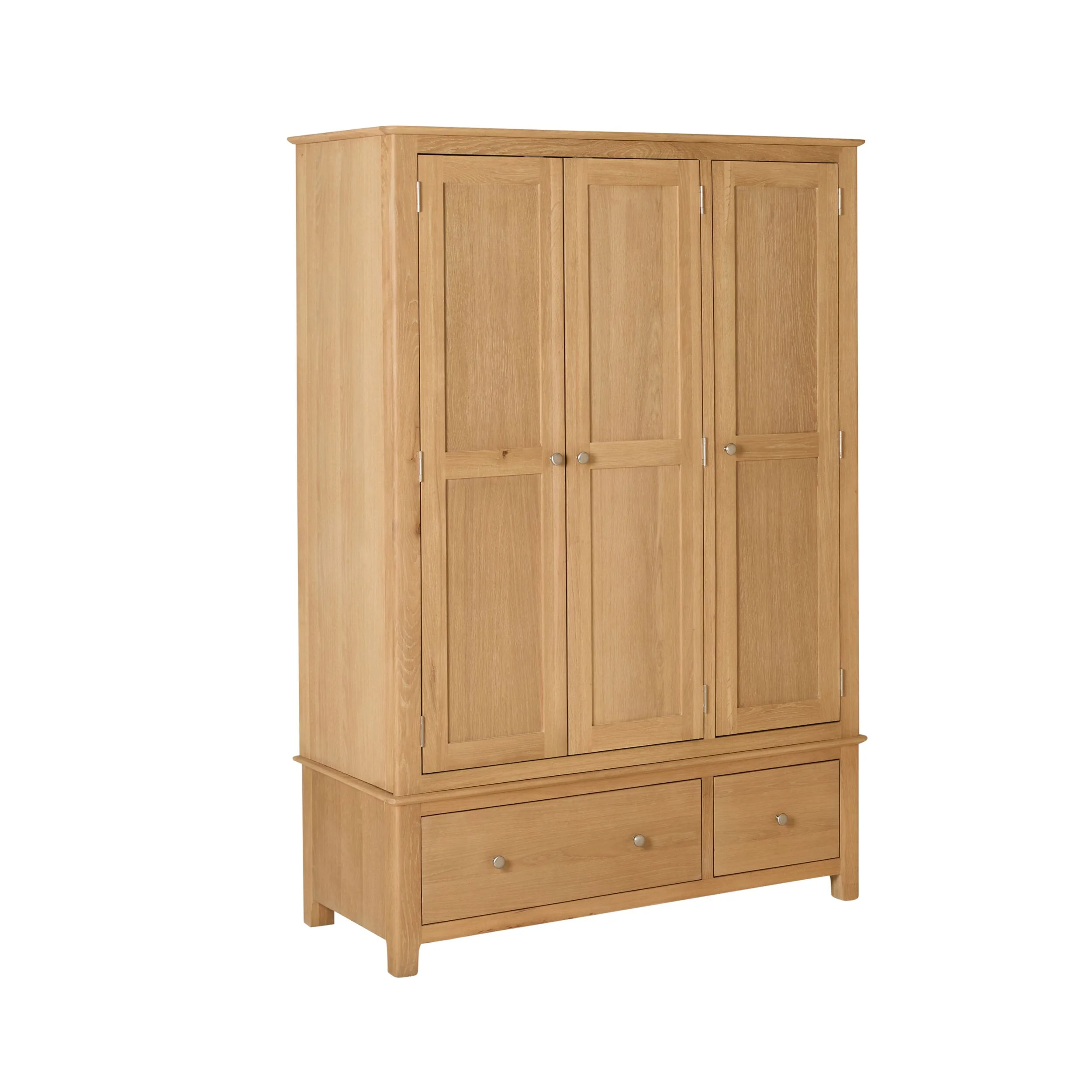 Oakridge 2 Drawer 3 Door Wardrobe Light Oak - Image 2