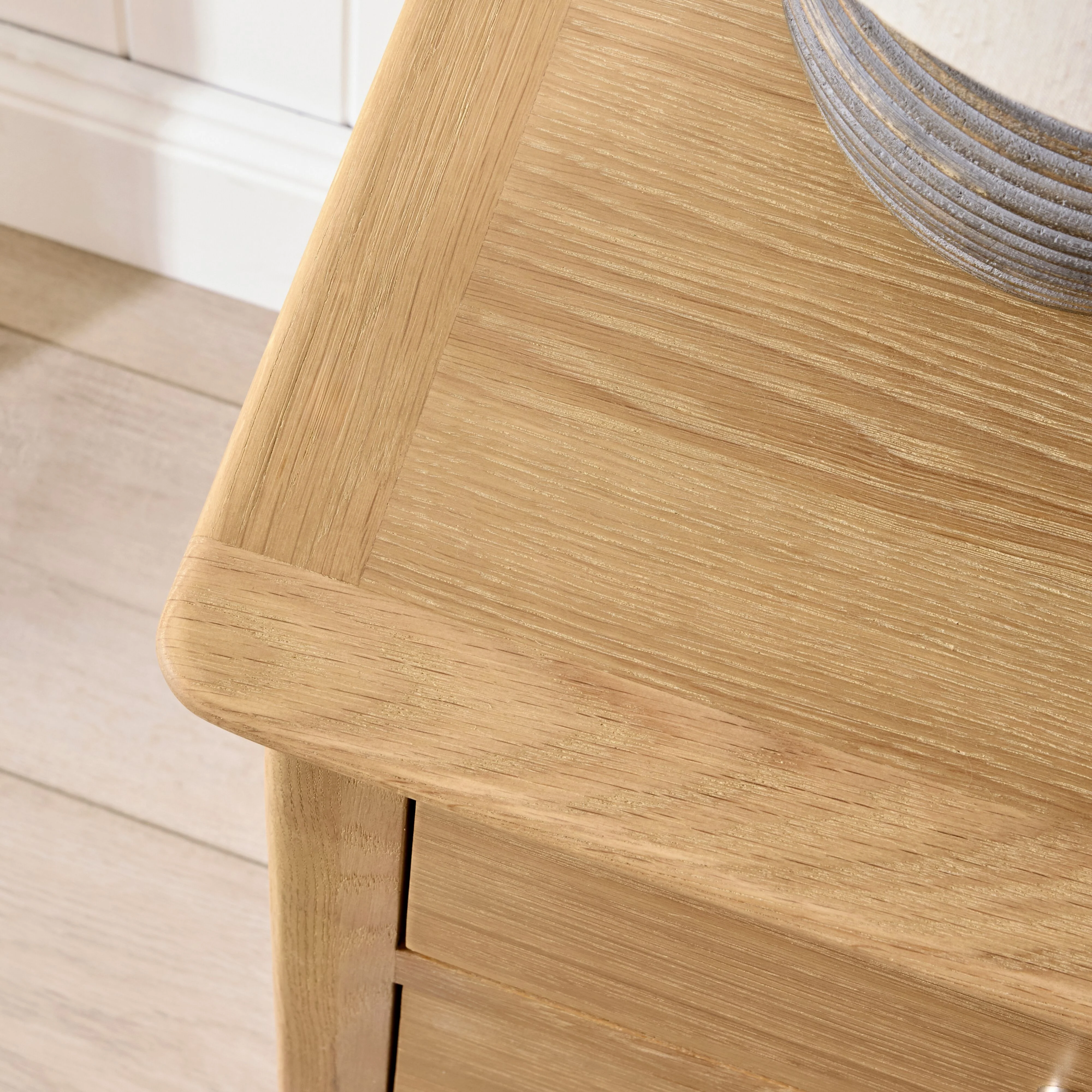 Oakridge 3 Drawer Bedside Light Oak - Image 10