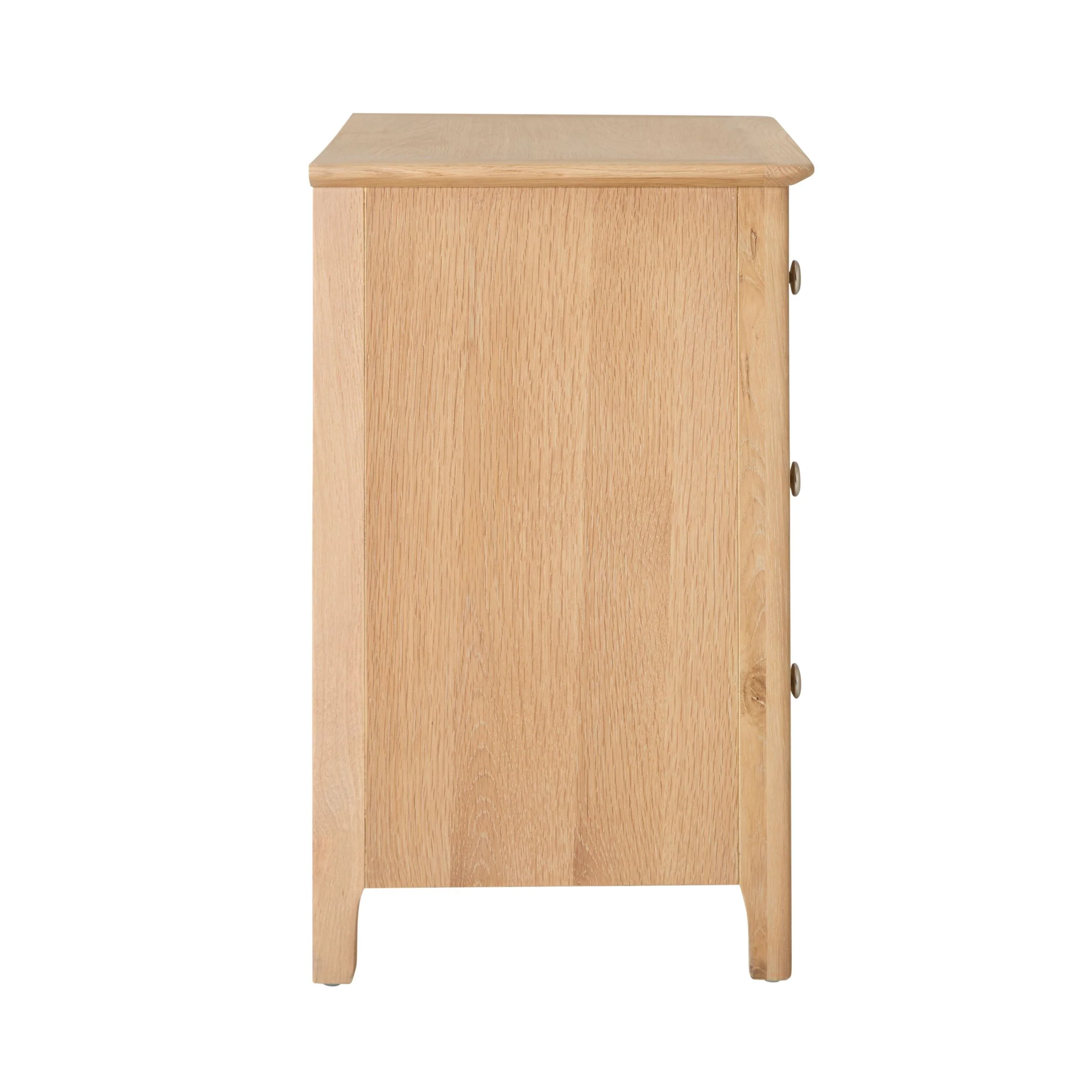 Oakridge 3 Drawer Bedside Light Oak - Image 4