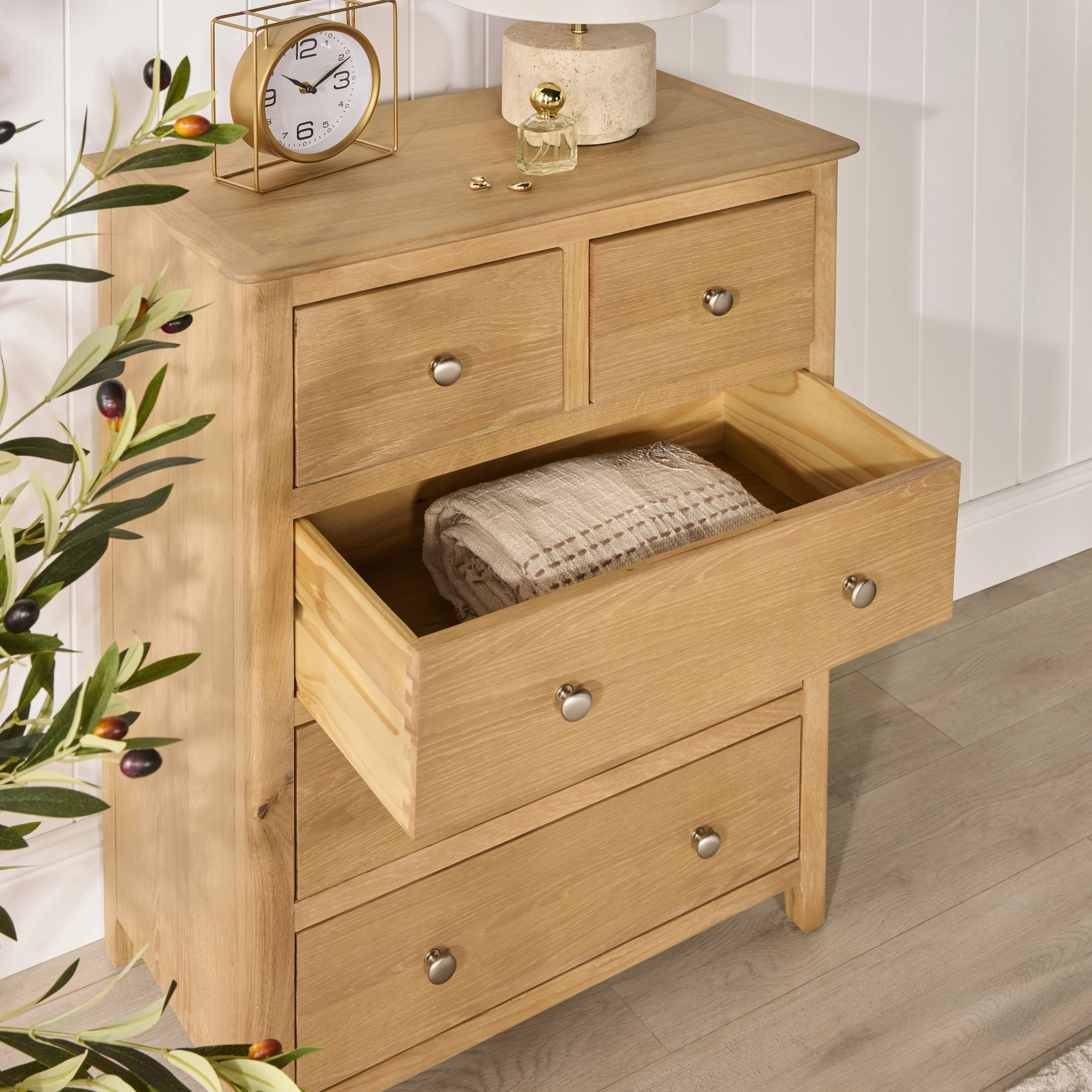 Oakridge 5 Drawer Chest Light Oak - Image 12