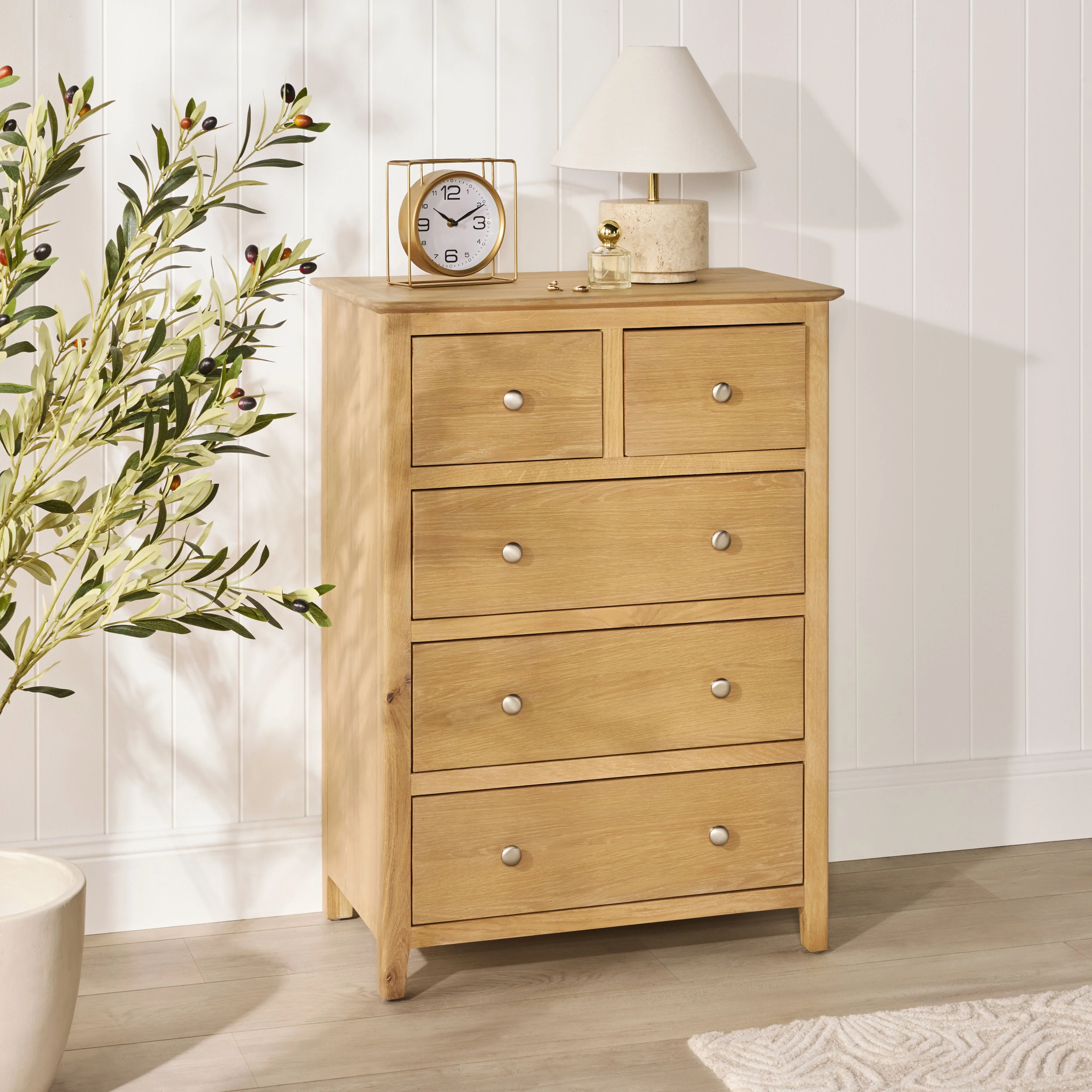Oakridge 5 Drawer Chest Light Oak - Image 9