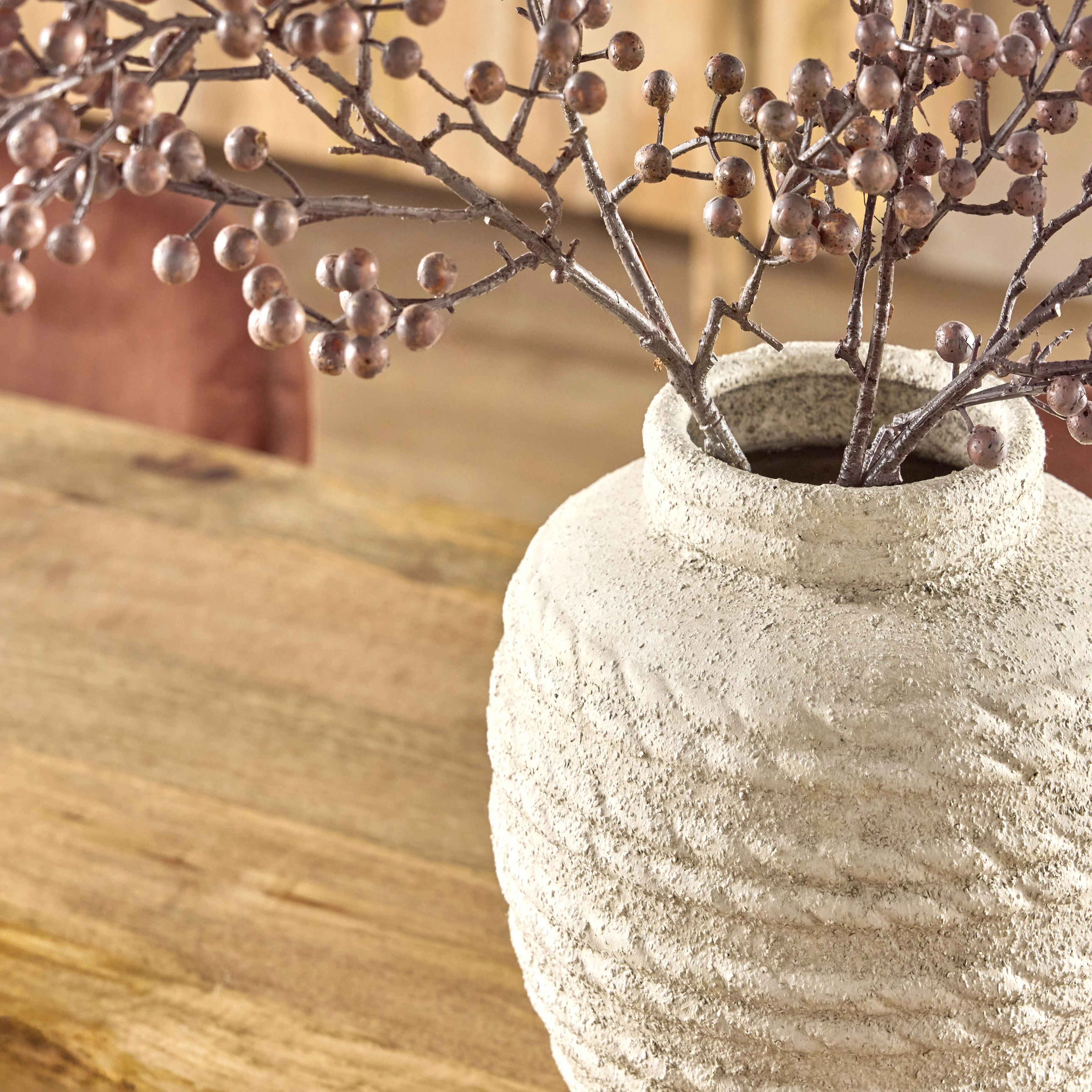 Octavia Rope Detail Ceramic Urn Vase - Image 5