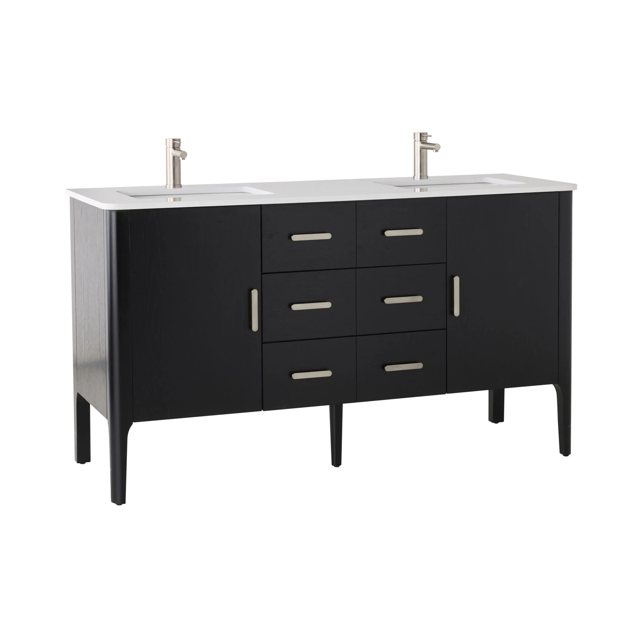 Odin Double Vanity Black Oak 1550mm - Image 2