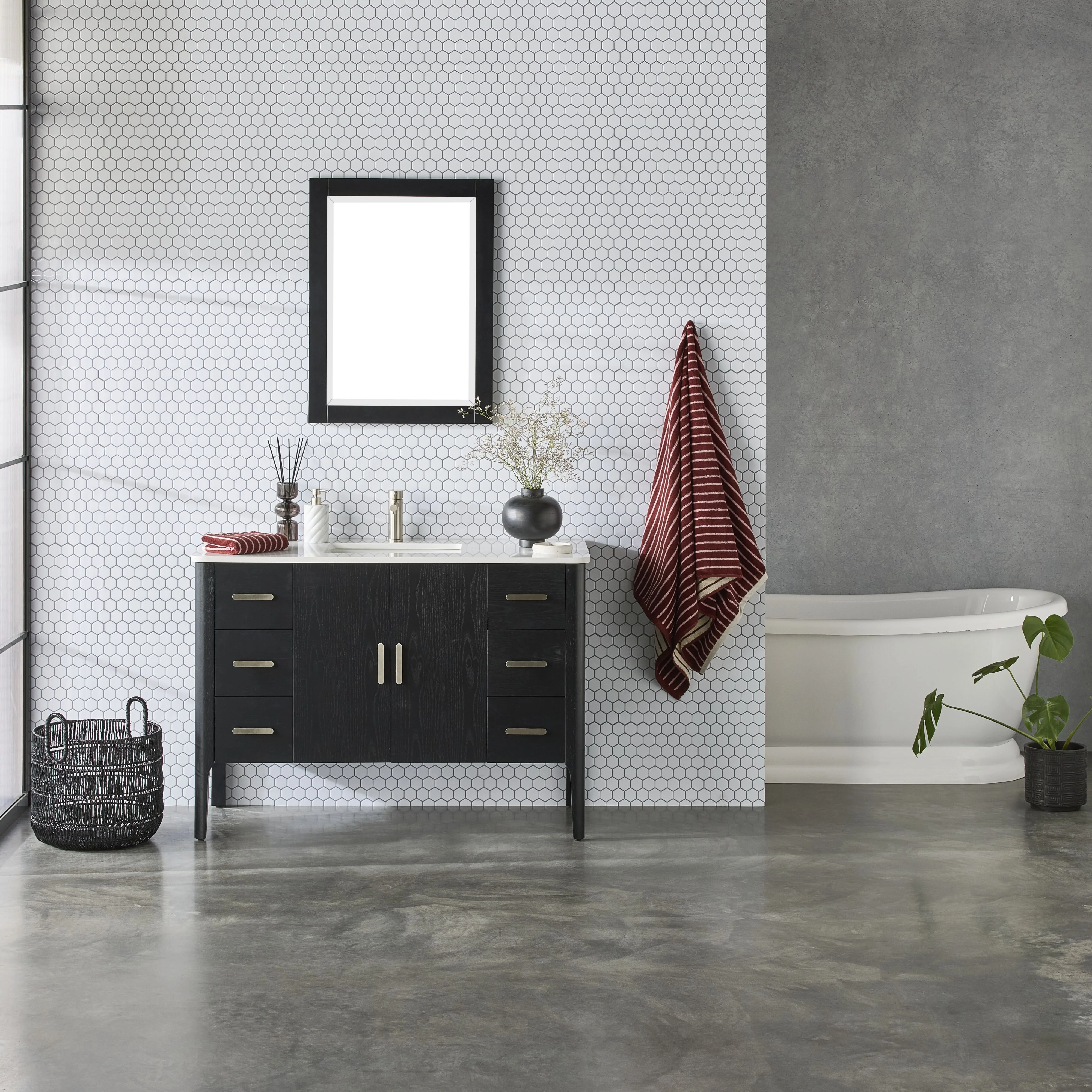 Odin Vanity Mirror Black Oak 610x812mm - Image 6