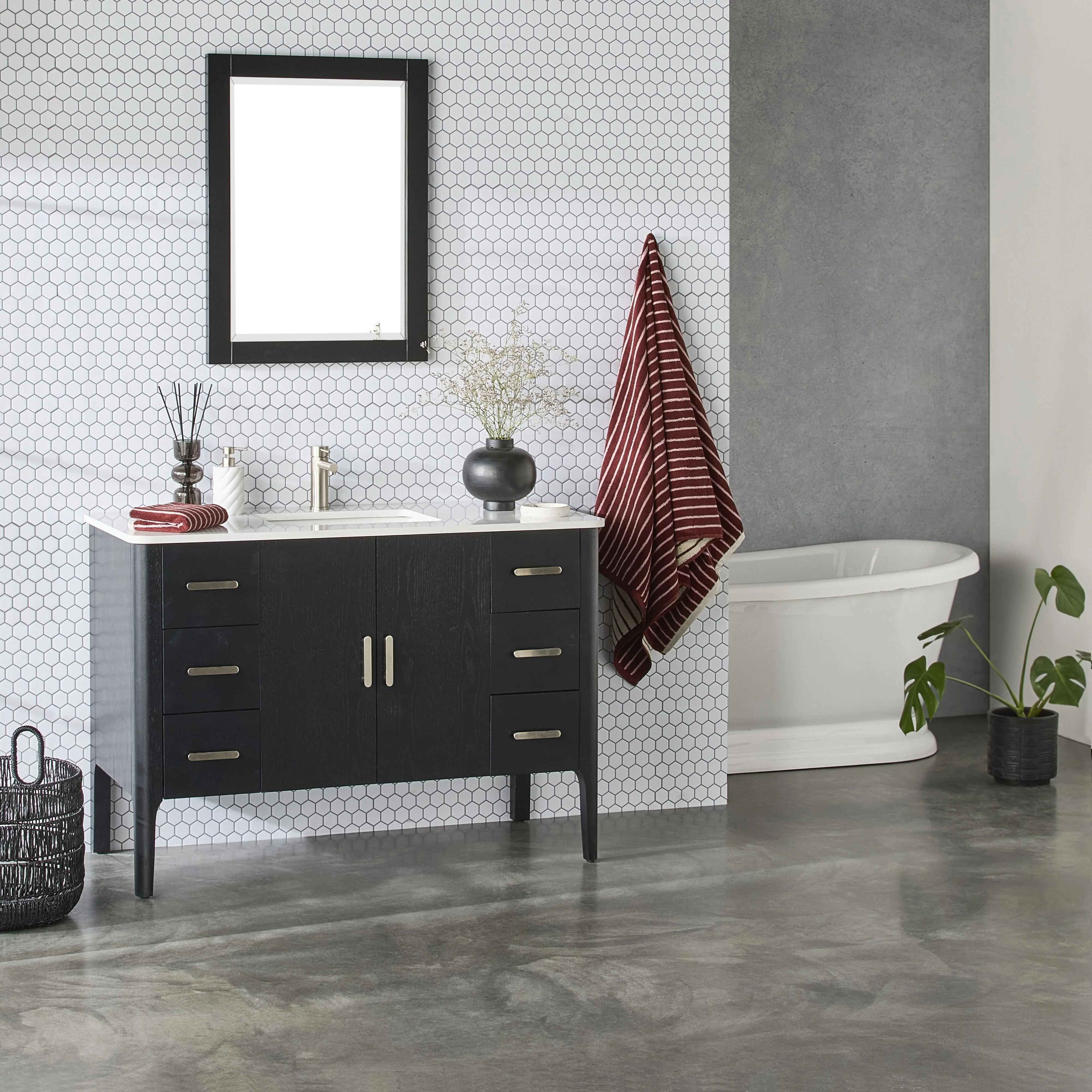 Odin Vanity Mirror Black Oak 610x812mm - Image 7