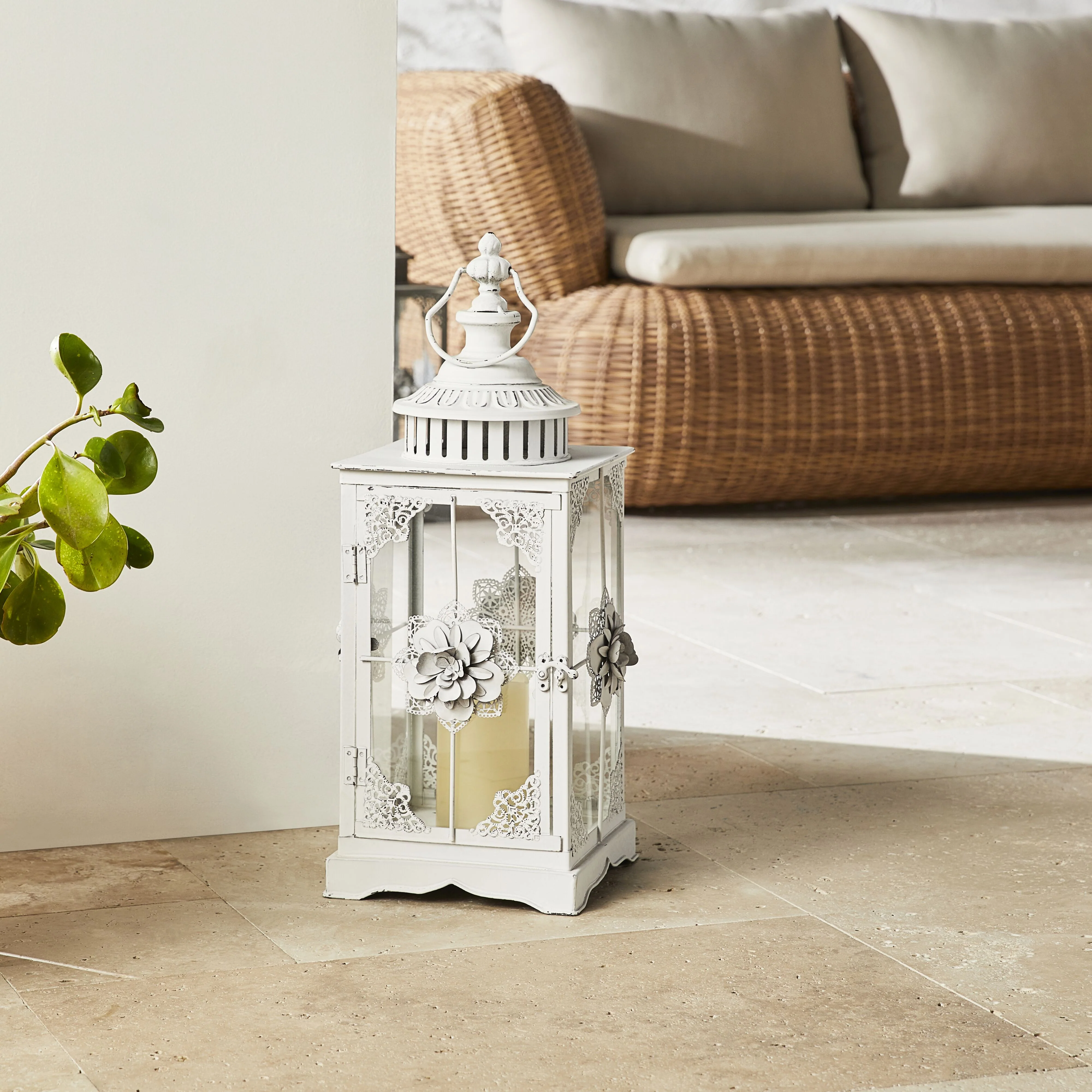 Odisha Flower Lantern White 53.5x20.5x20.5cm - Image 4
