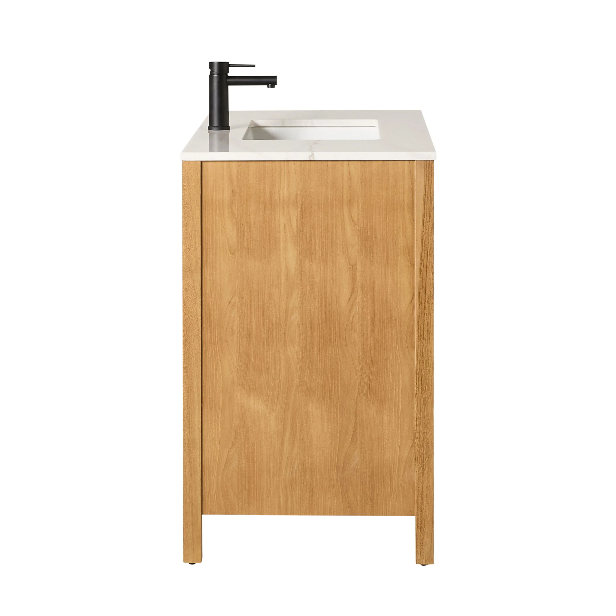 Oliver Single Bathroom Vanity Teak with Stone Top 910mm Package - Image 4