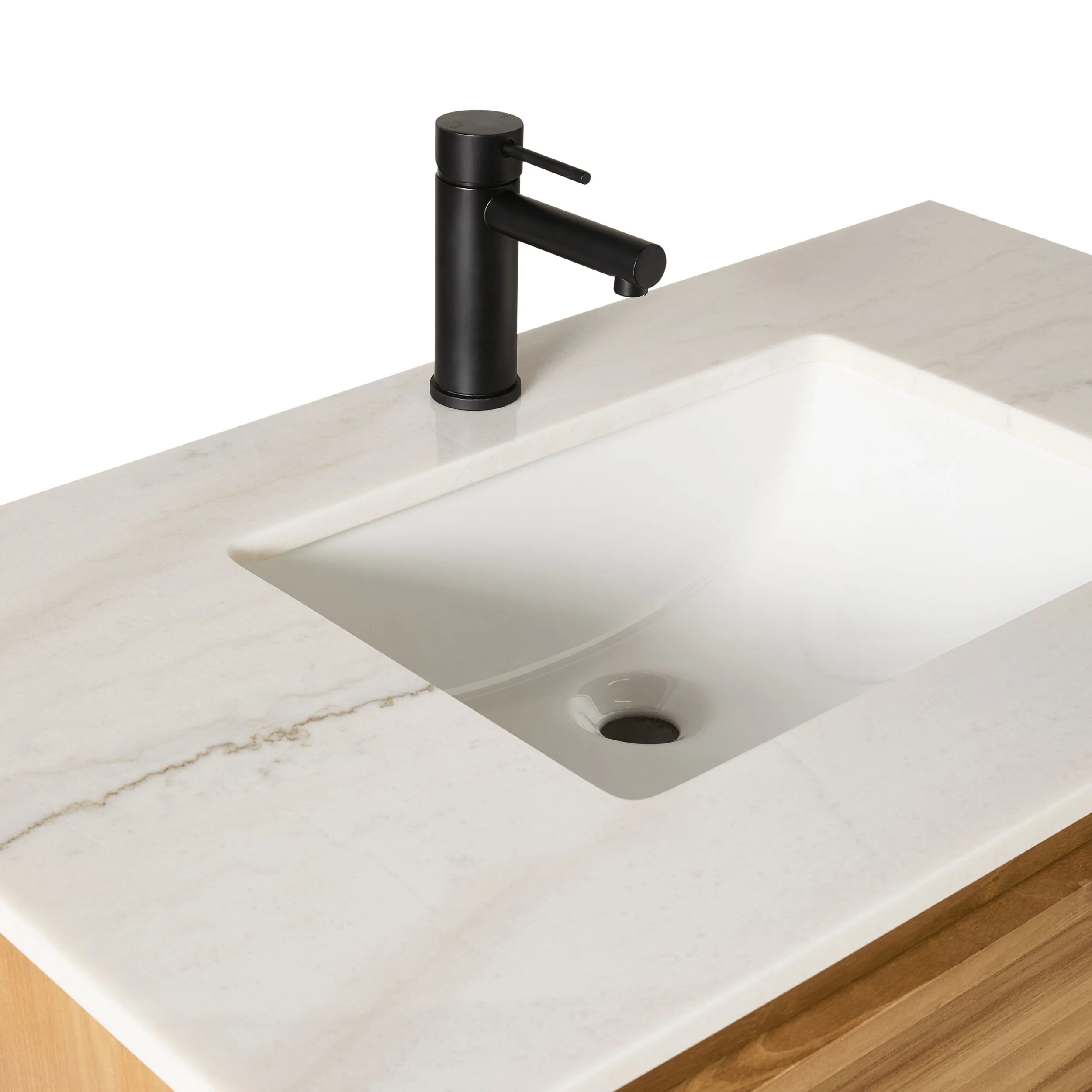 Oliver Single Bathroom Vanity Teak with Stone Top 910mm Package - Image 6