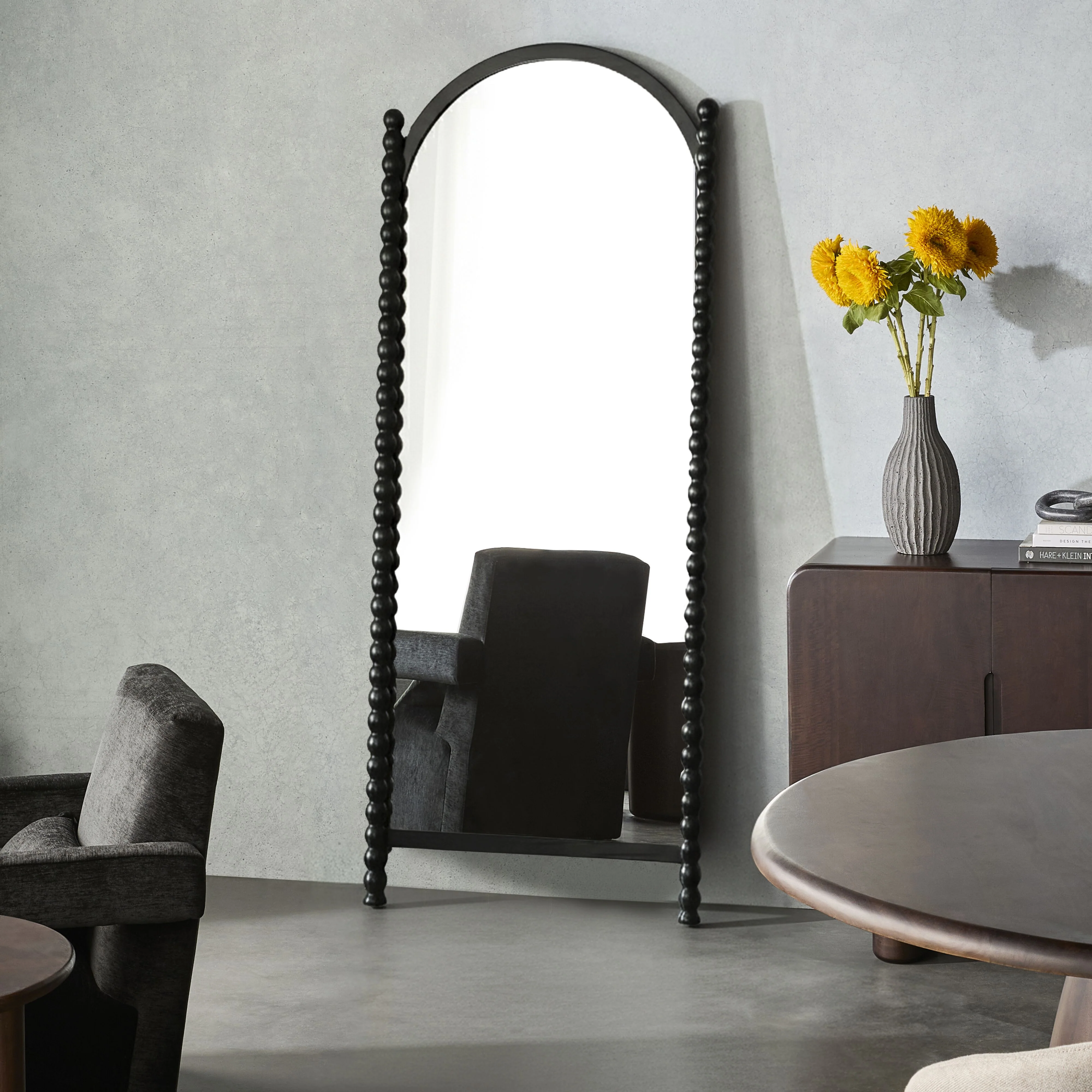 Orla Bobbin Floor Mirror Black - Image 5