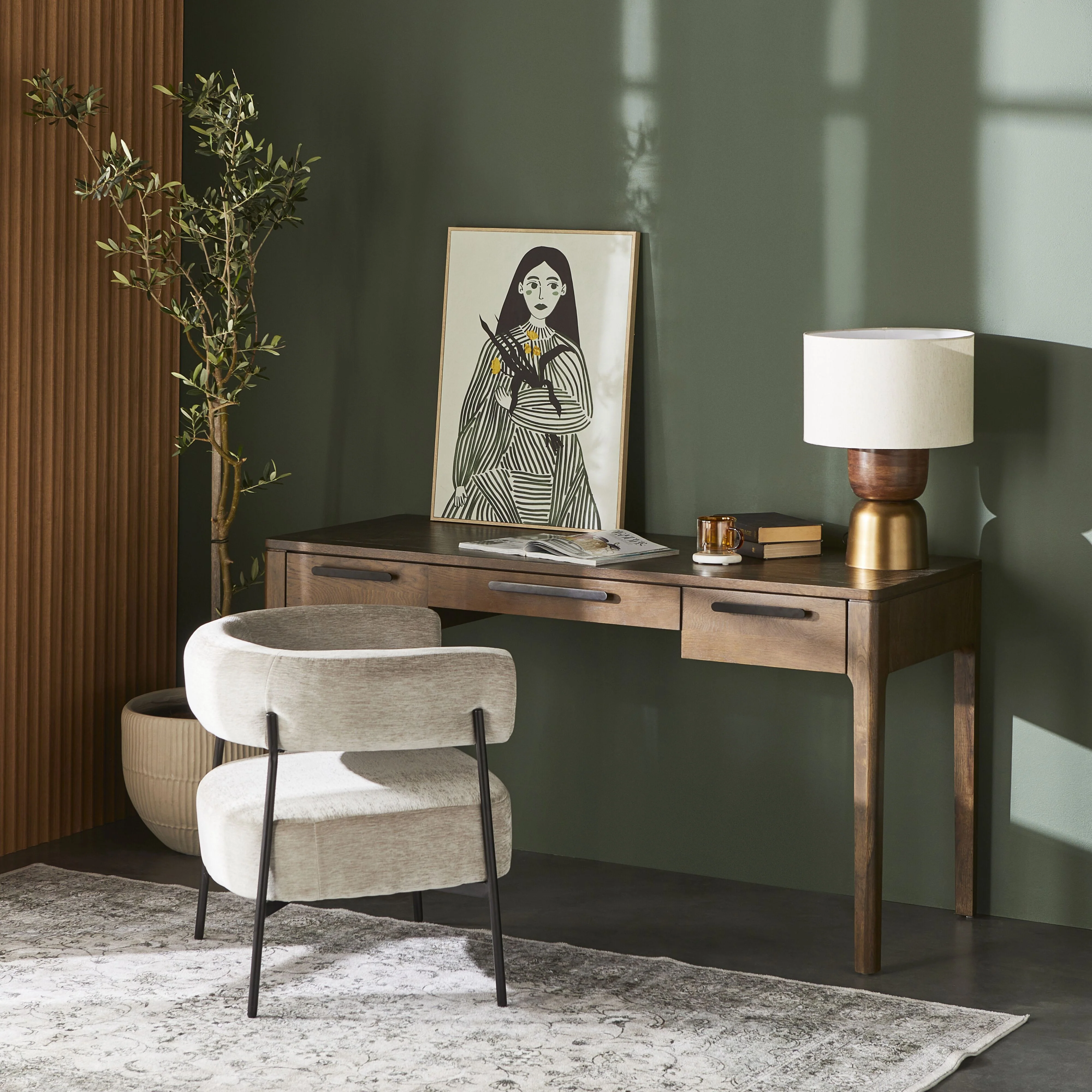 Oslo 3 Drawer Desk Boco Oak - Image 10