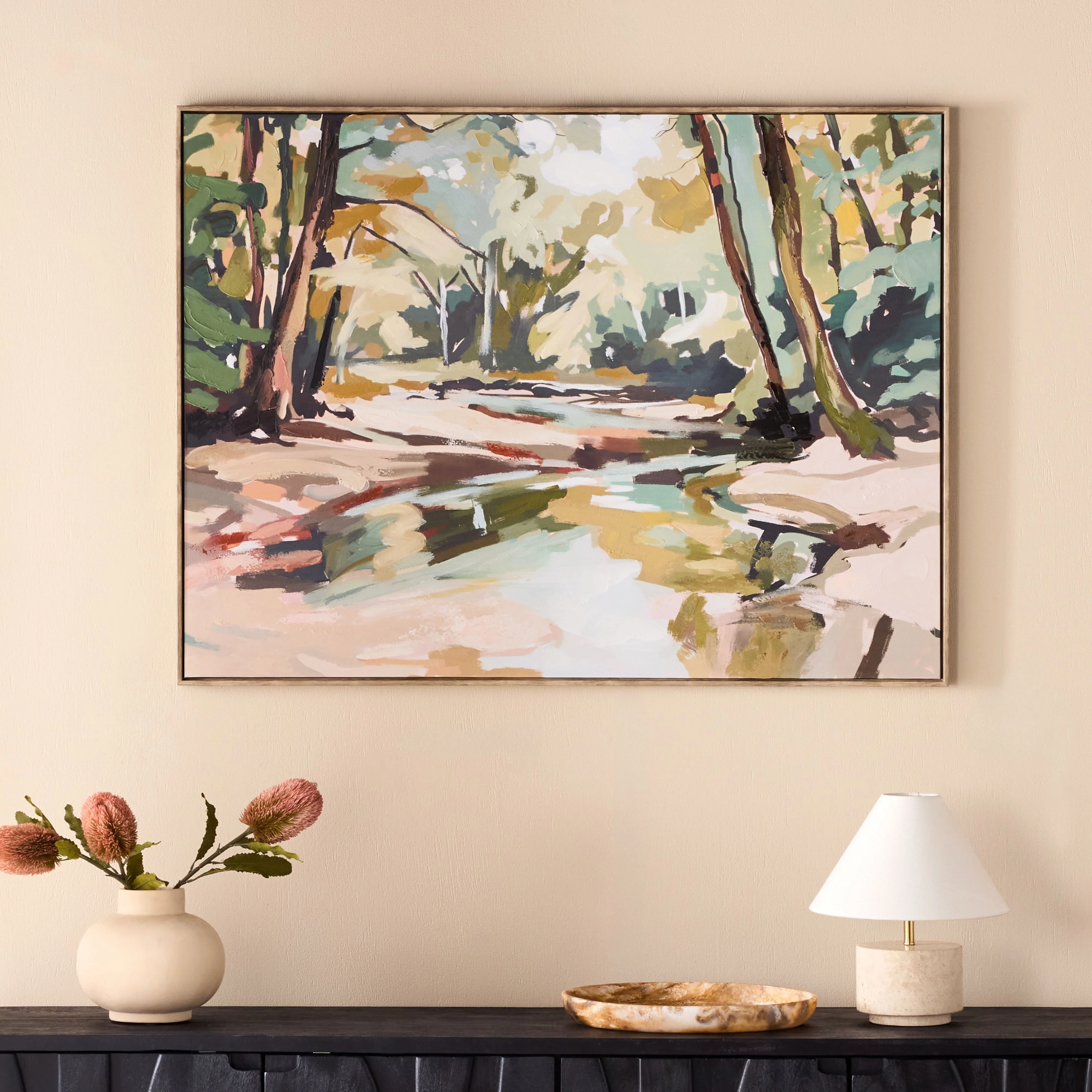Outback Oasis Framed Textured Print 120x90cm - Image 4