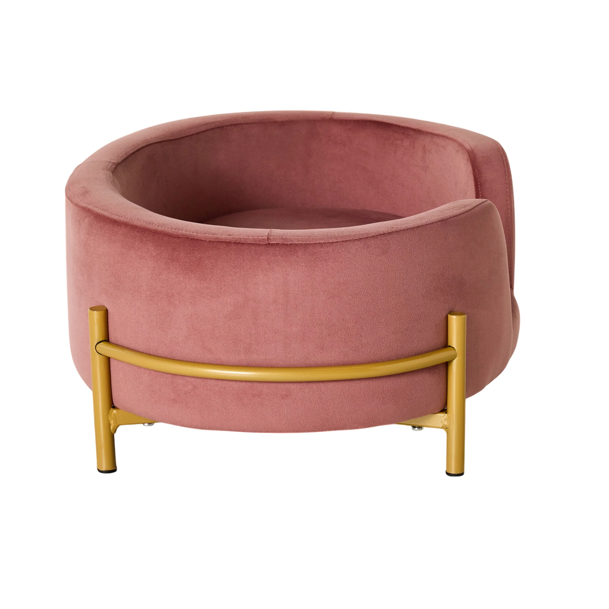 Oval Velvet Pet Bed Rose 64x41x24cm - Image 3