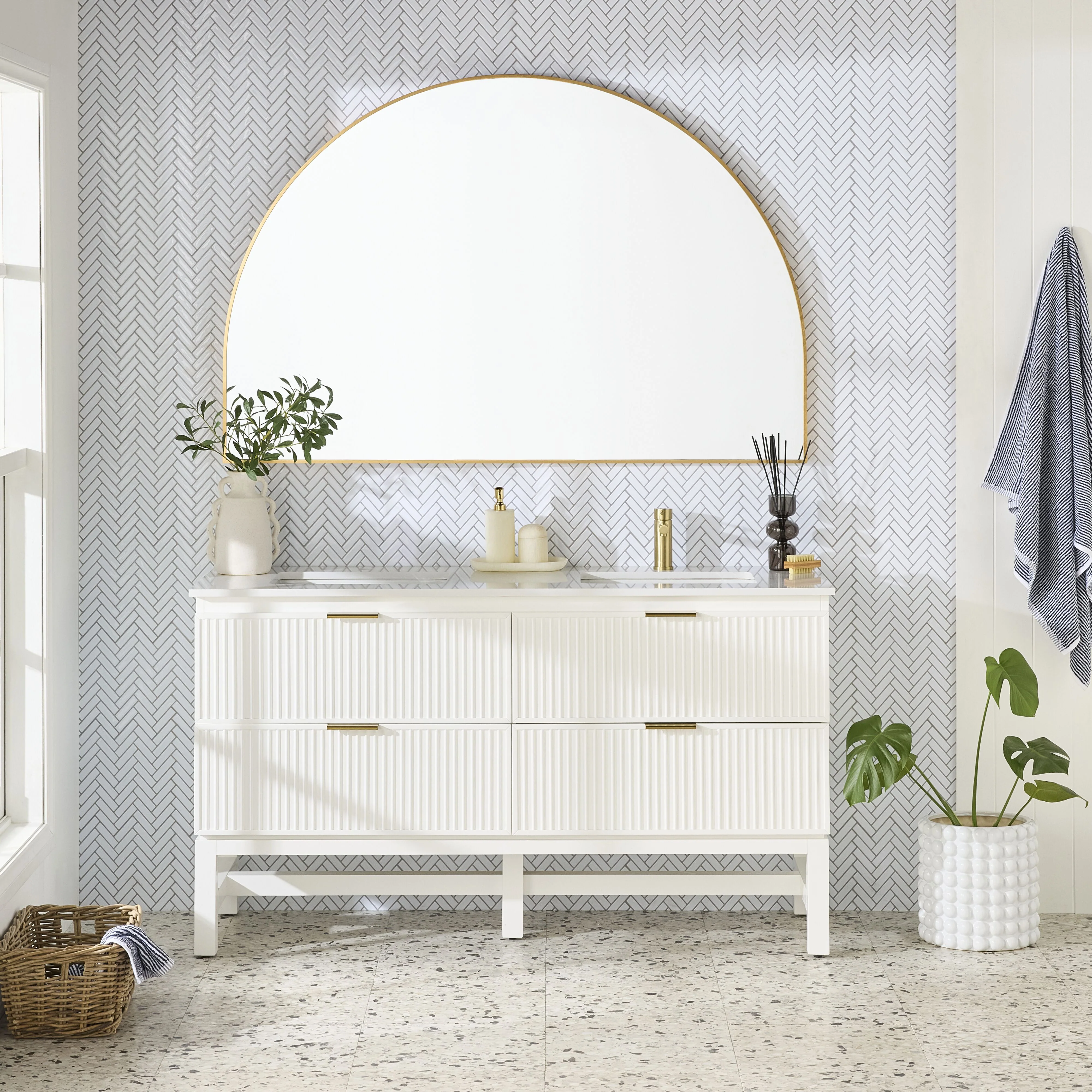 Ovale Arch Mirror 100x150cm Brushed Brass - Image 5