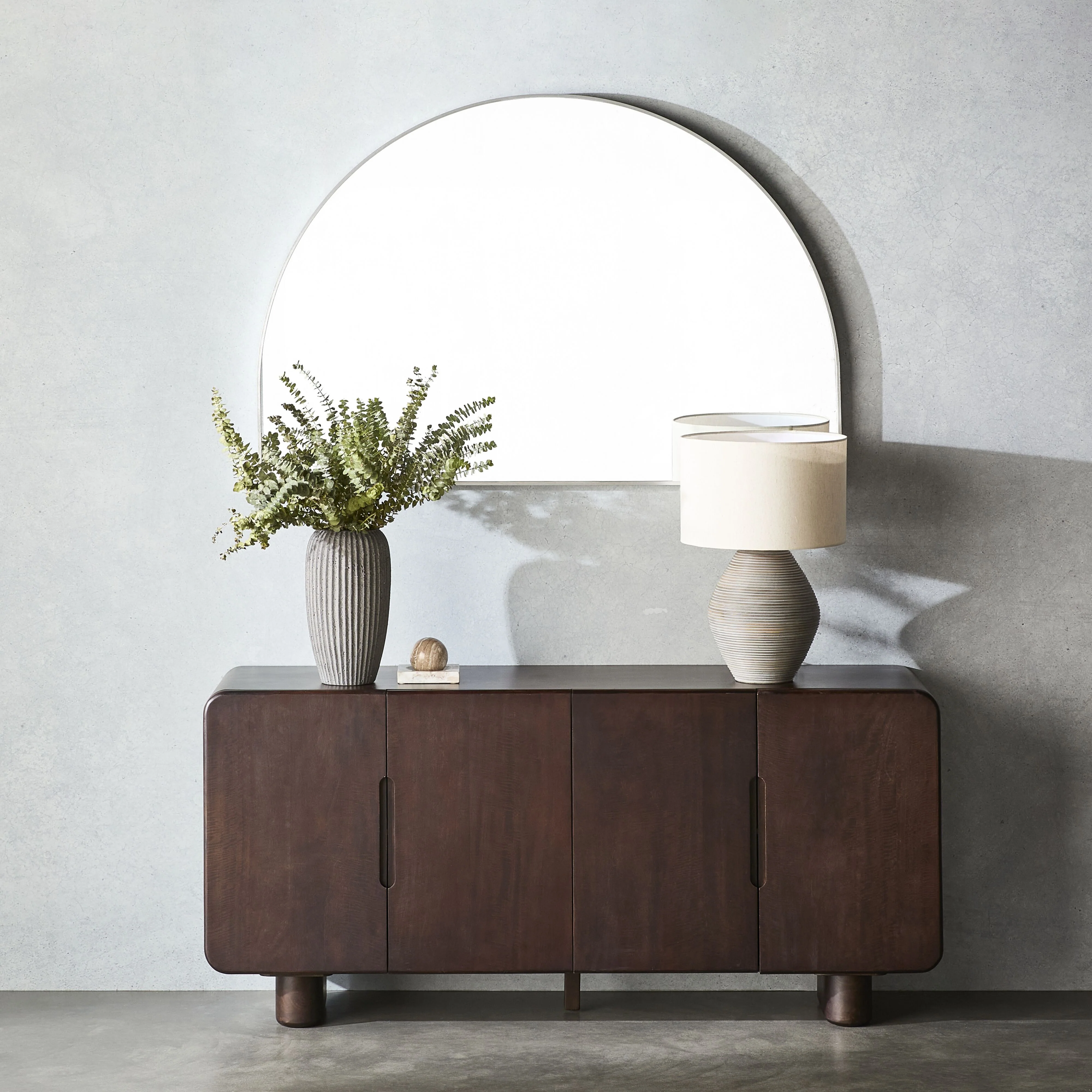 Ovale Arch Mirror 100x150cm Brushed Silver - Image 5