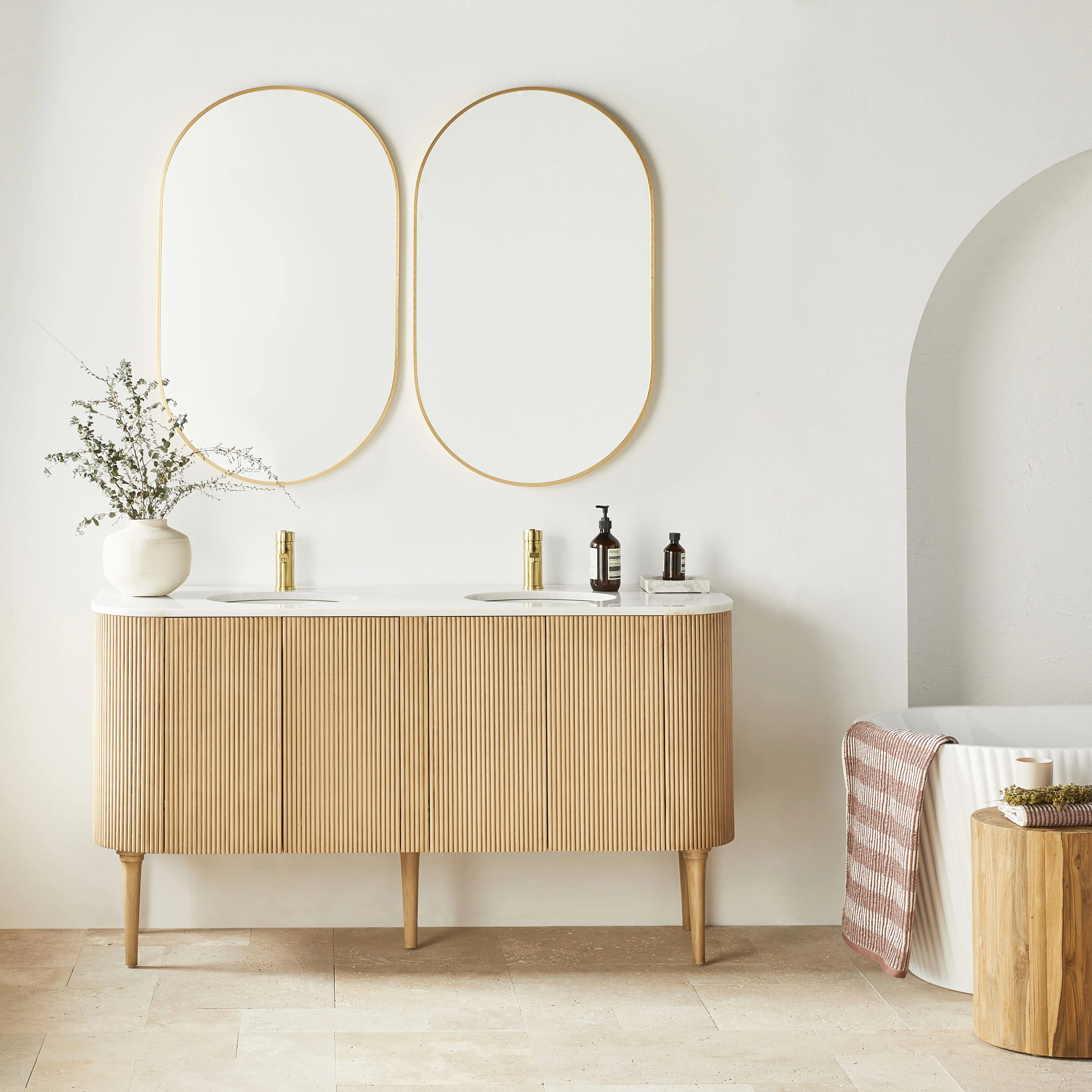 Ovale Mirror 100x60cm Brushed Brass - Image 12