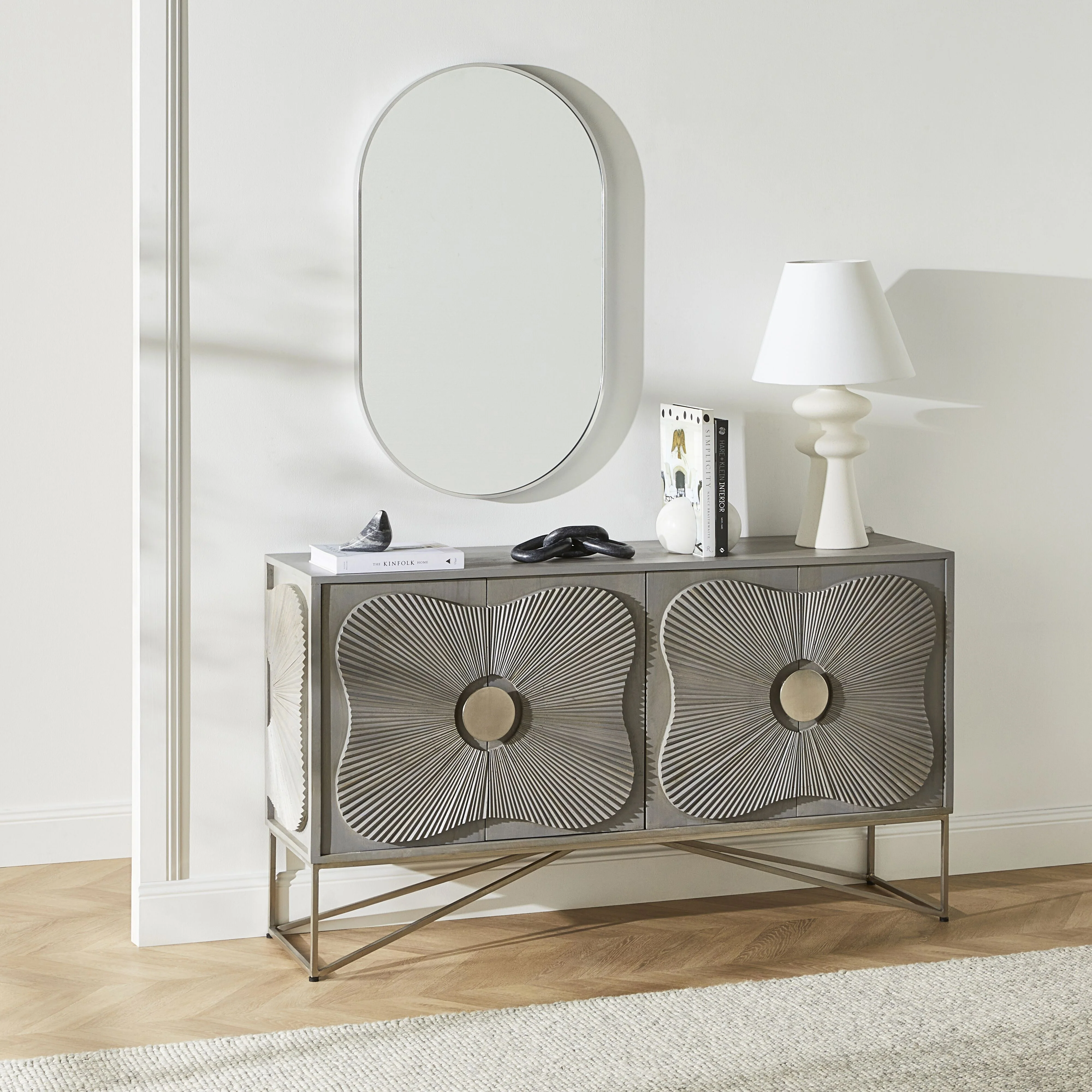 Ovale Mirror 100x60cm Brushed Silver - Image 5