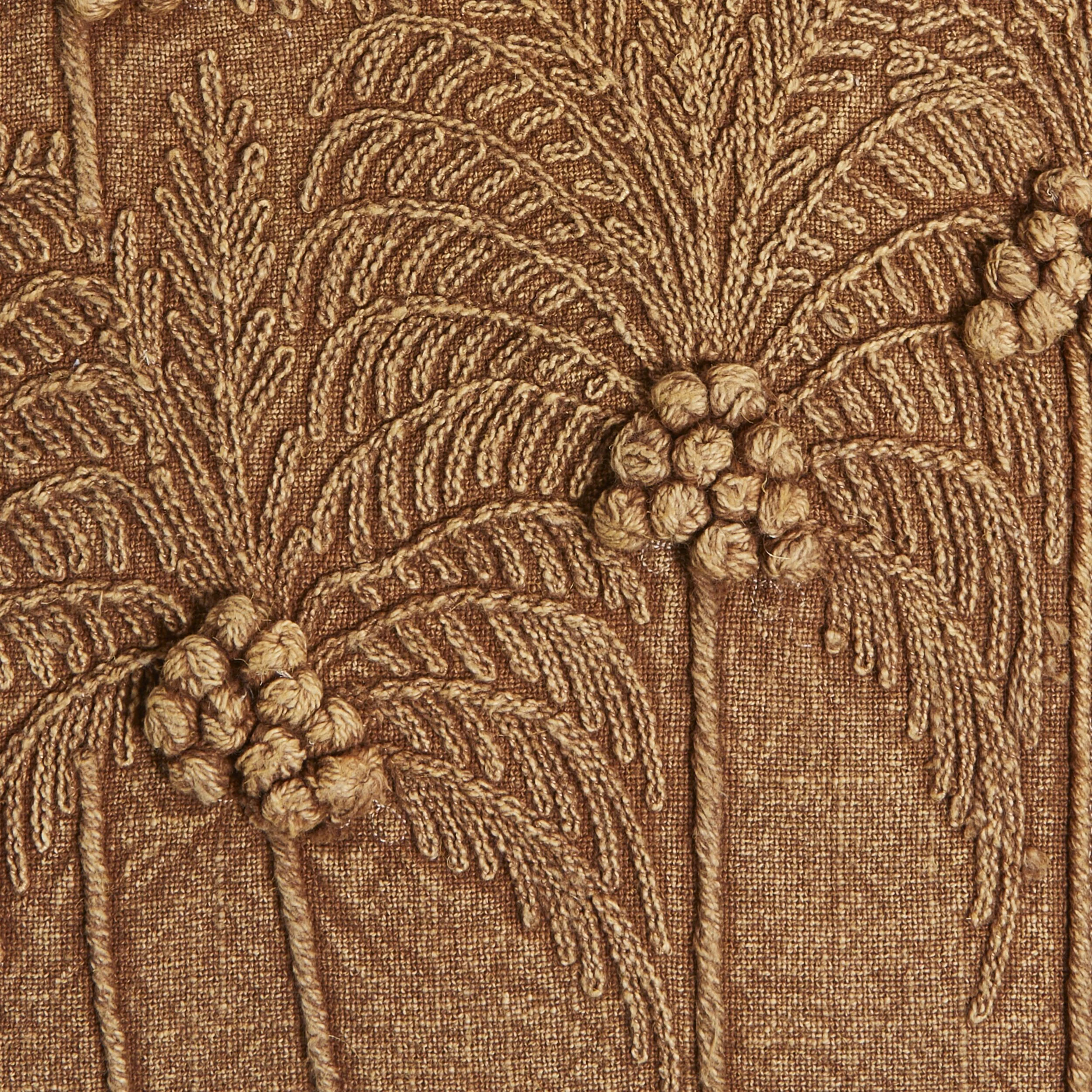 Palm Dusk Embroidered Cushion 45x45cm - Image 3
