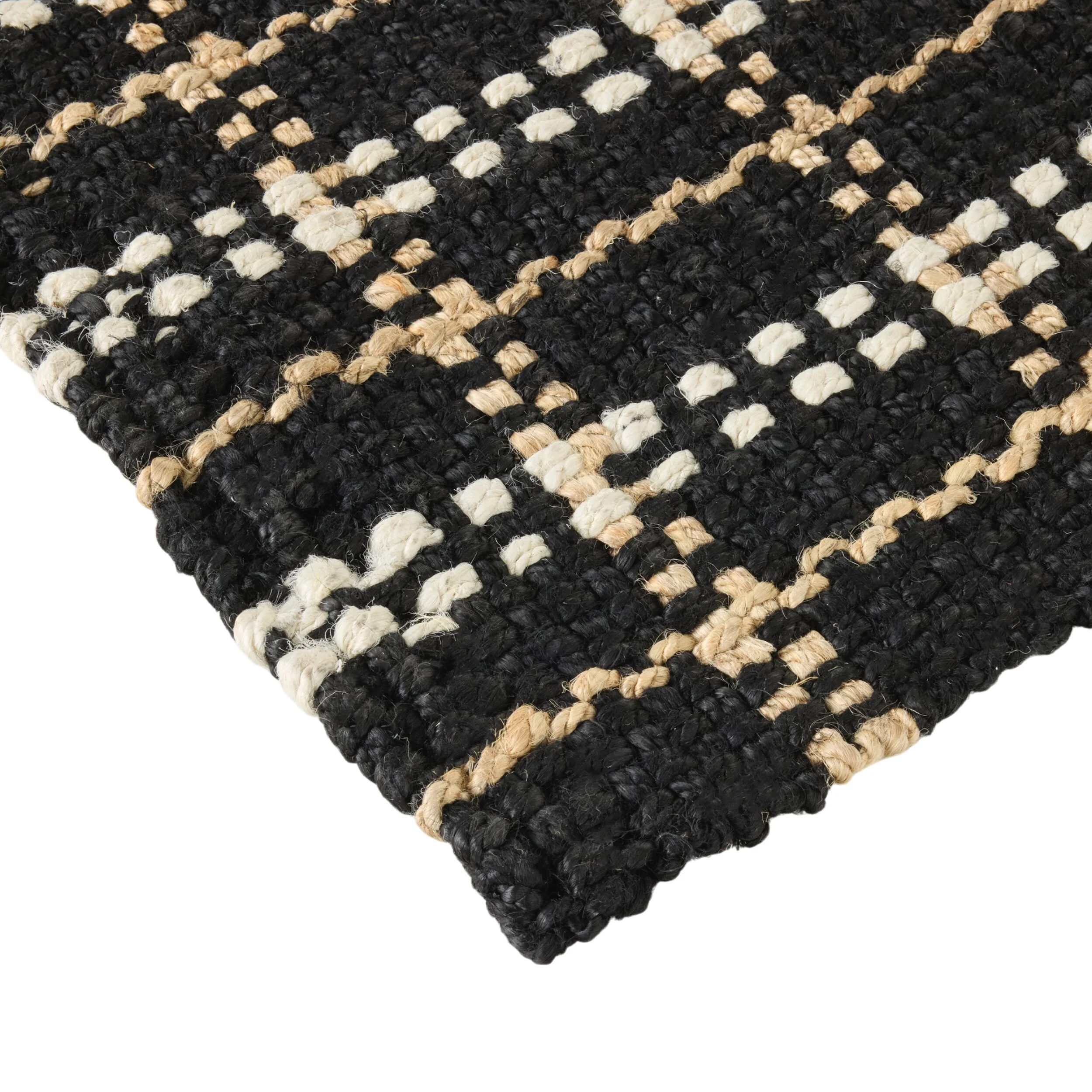 Panama Check Jute Doormat 60x90cm - Image 2